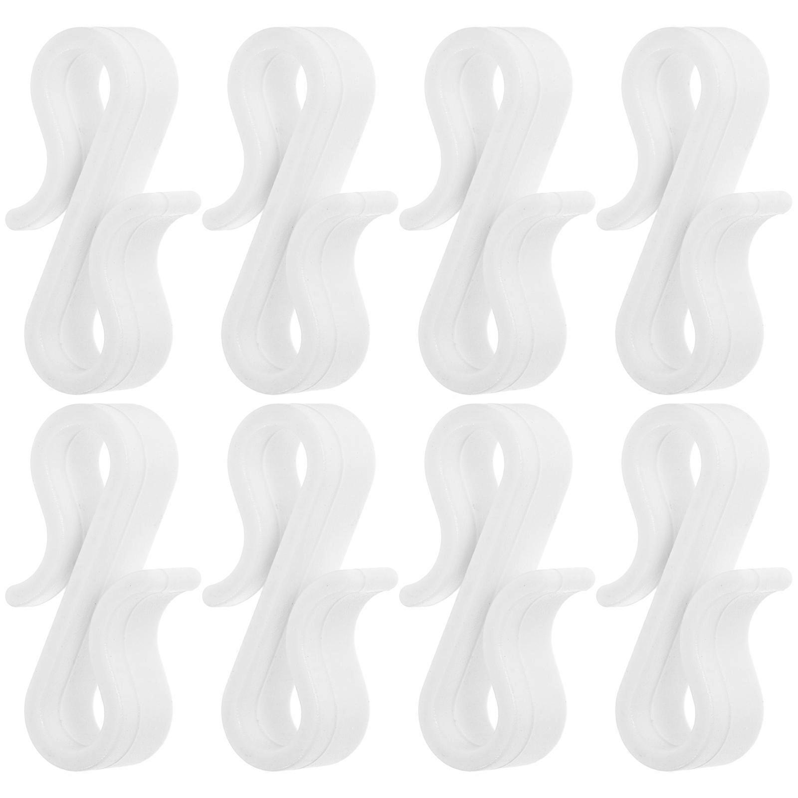 White Plastic Gutter Clips for Hanging Christmas Lights Outdoor 100Pcs