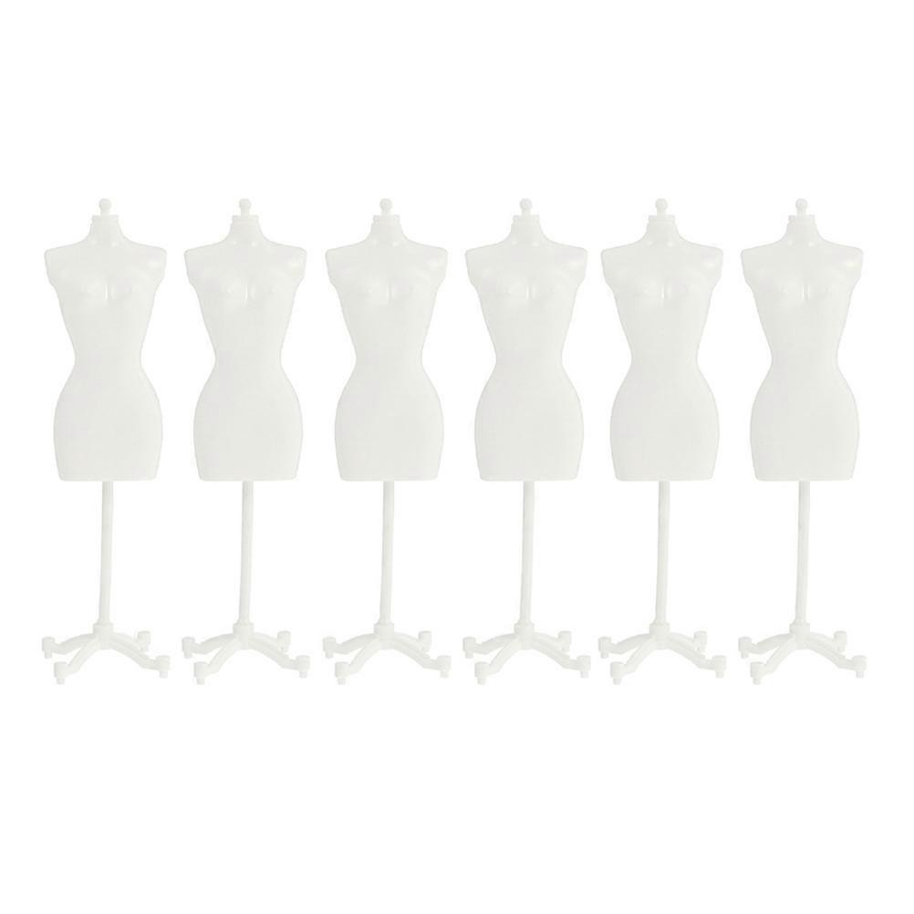 Mini Doll Dress Stands Plastic Mannequin Display for Displaying Use 6Pcs