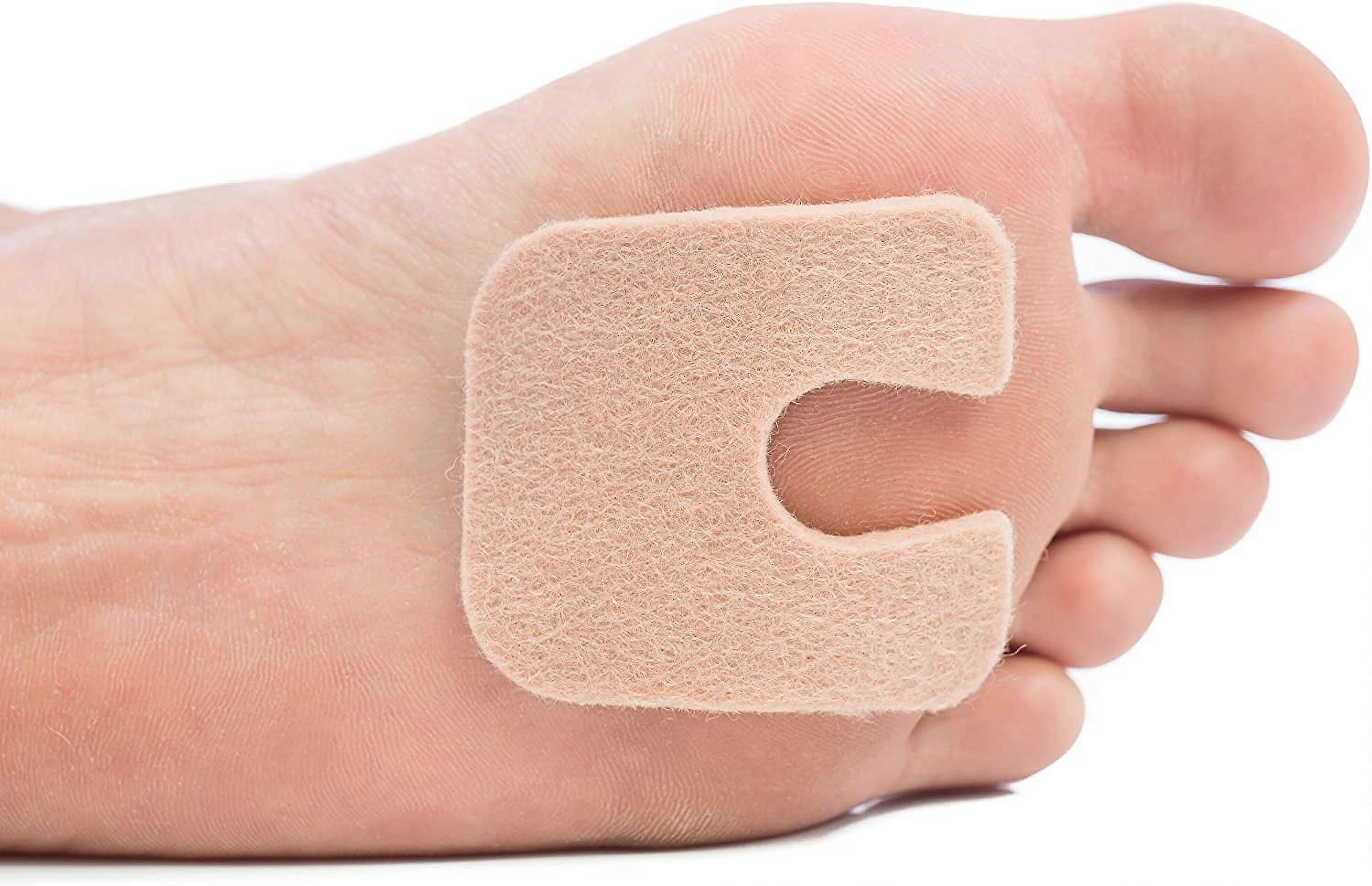 U-Shaped Felt Callus Pads | Protect Calluses from Rubbing on Shoes | Reduce Foot and Heel Pain | Pack of 24 1/8” Self-Stick Pedi Cushions