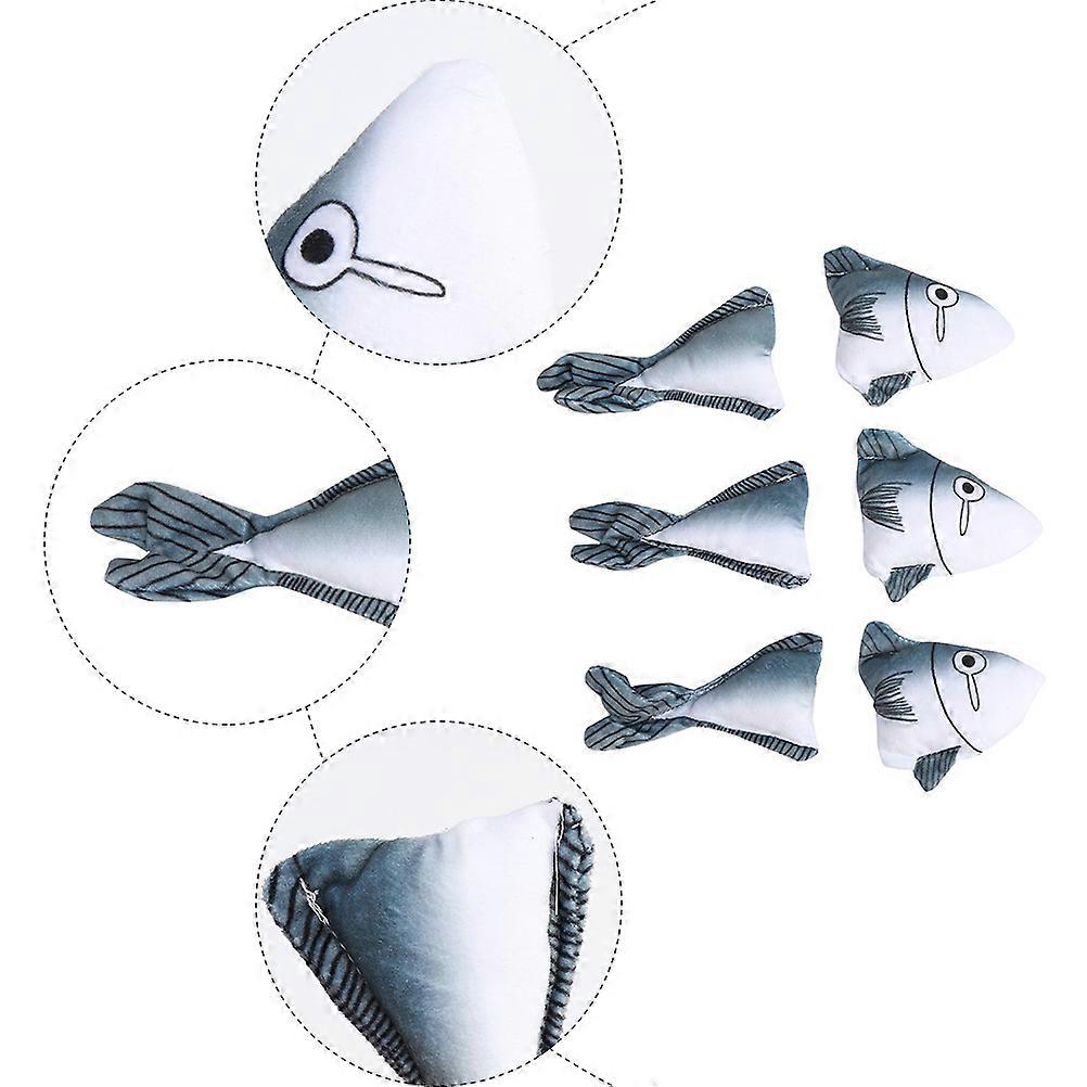Plush Pet Toys Shark Head Tail for Cat Playing 6Pcs Interactive Toy