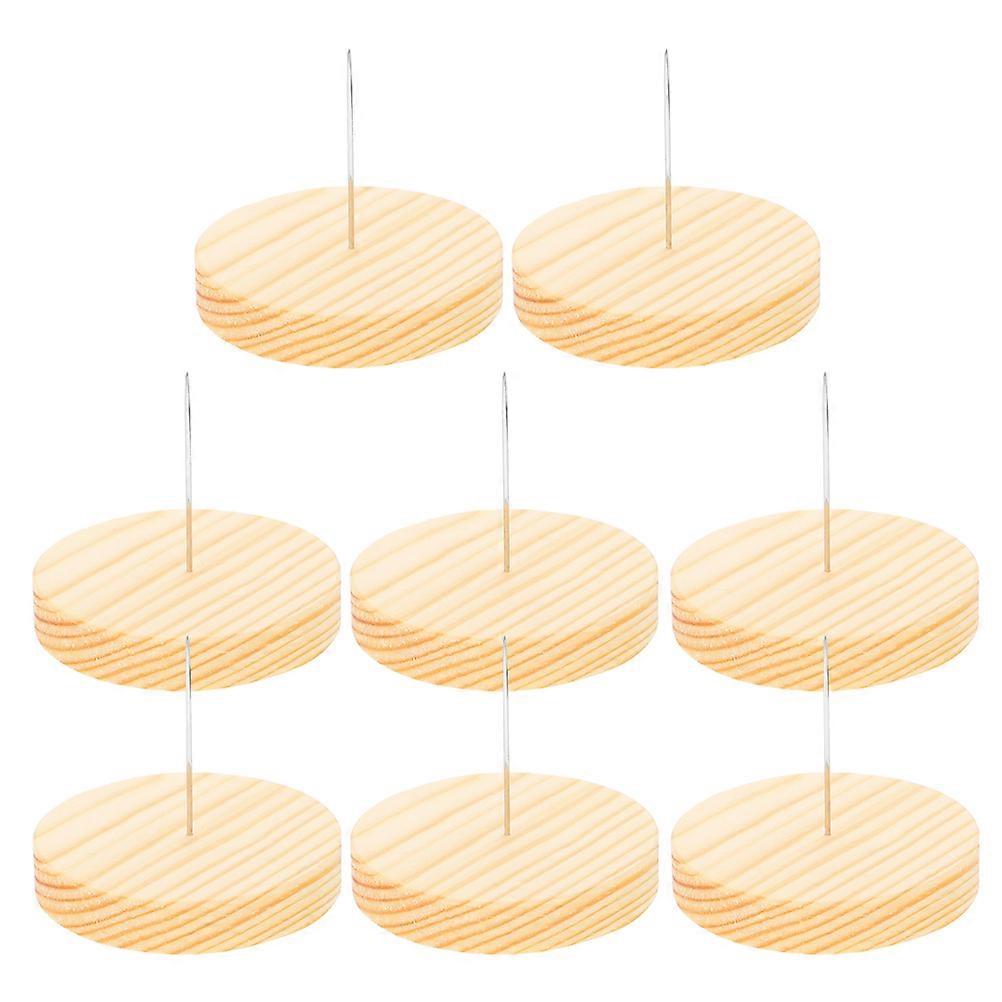 8Pcs Crochet Doll Display Stand Wooden Base Felt Holder for Display
