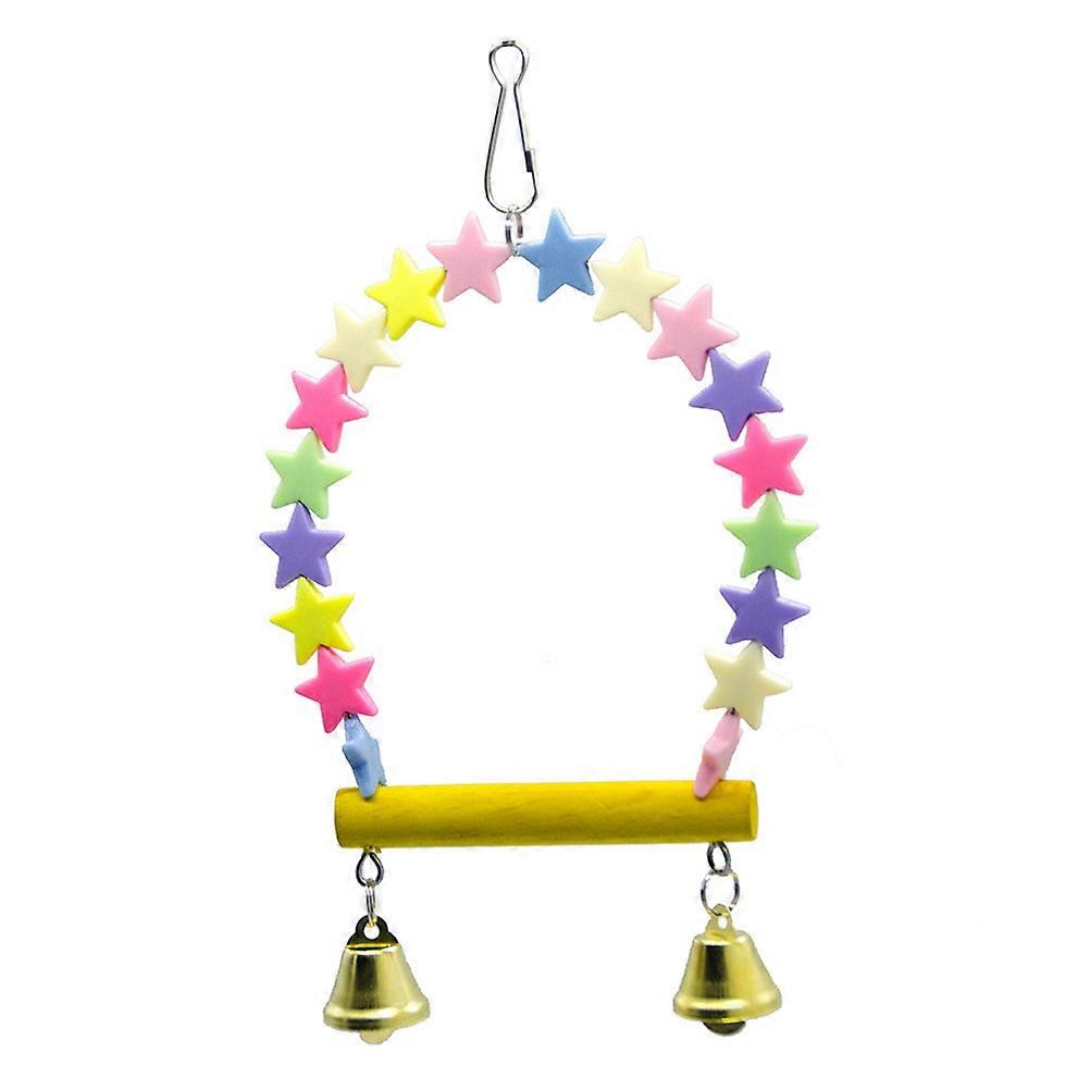 Parrot Swinging Bridge Wood Swing for Pet 2Pcs Colorful Bird Toys