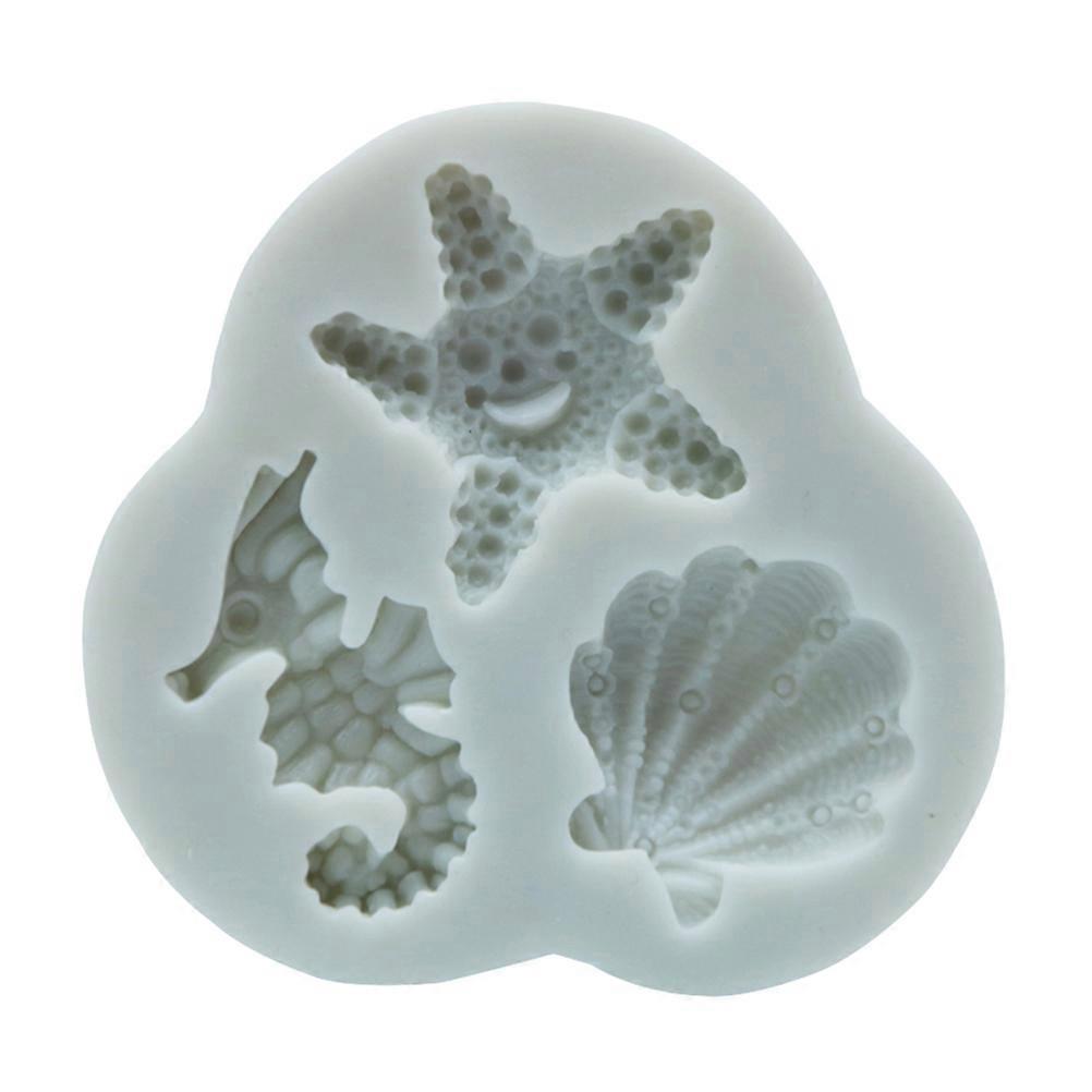 Sea Animal Molds Silicone Cake Mold for Baking Use 2Pcs Grey Marine Shapes