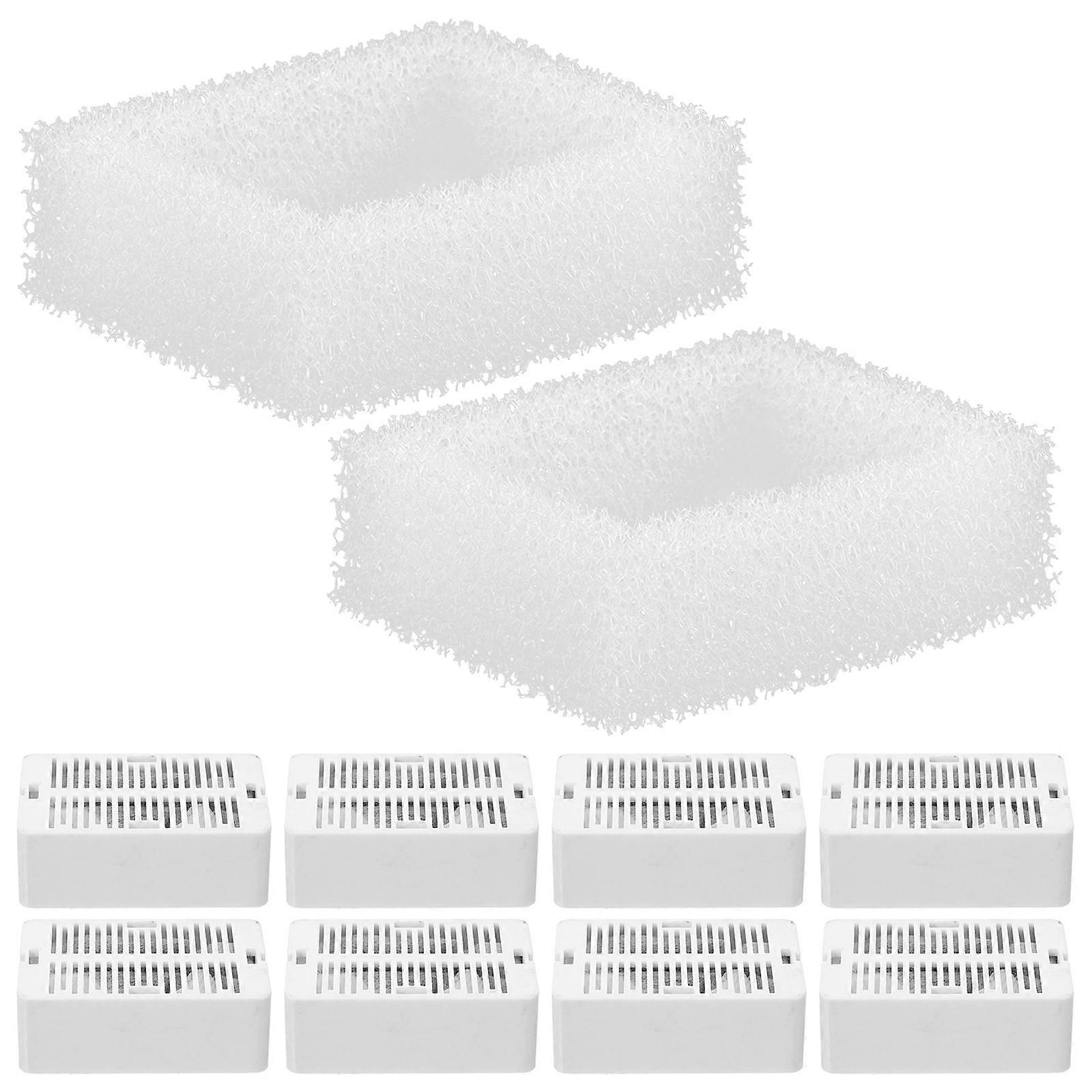 Pet Water Fountain Filters 2 Sets Use For Cat Water Dispenser White Cotton Filter 16-Pcs
