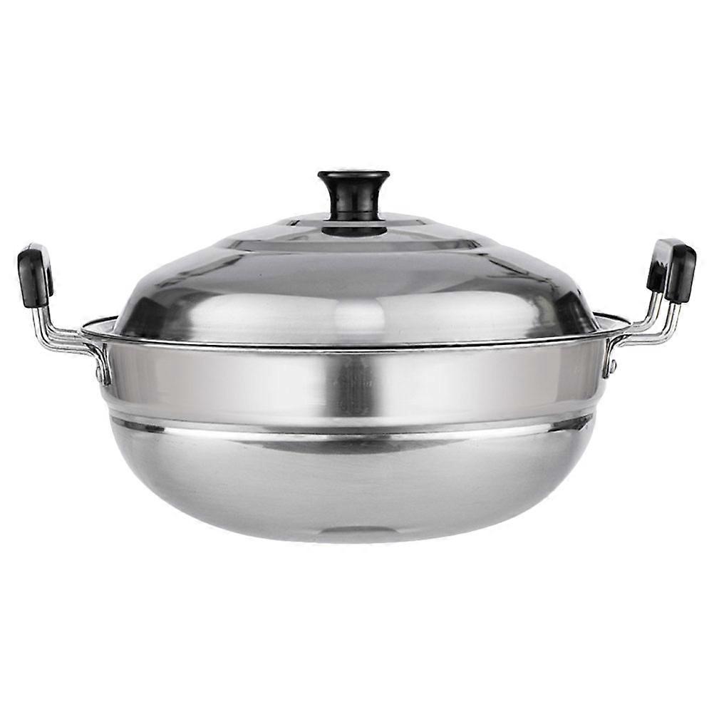 Kitchen Use Stainless Steel Steamer Pot Silver for Cooking 1Set