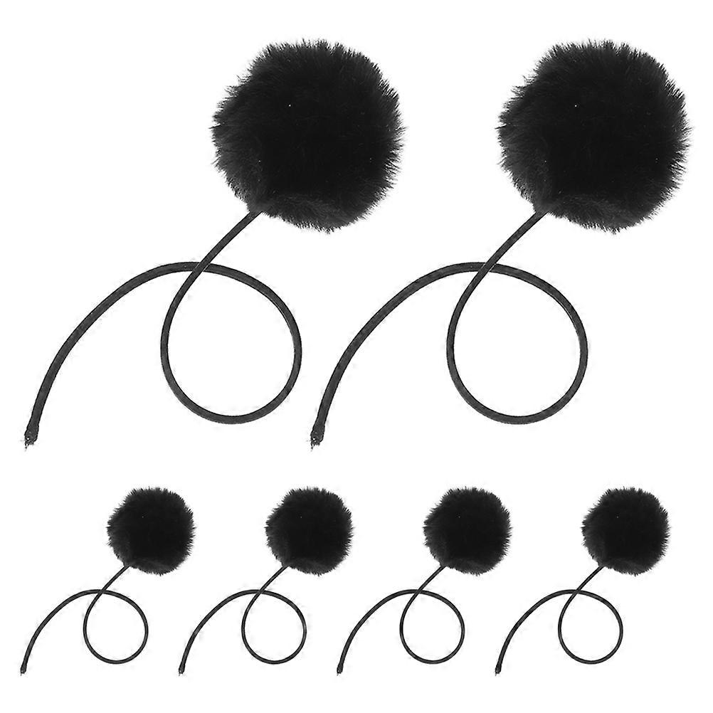 Indoor Cat Toys Cat Dangling Toy with Bell for Exercise 24Pcs Black Plush
