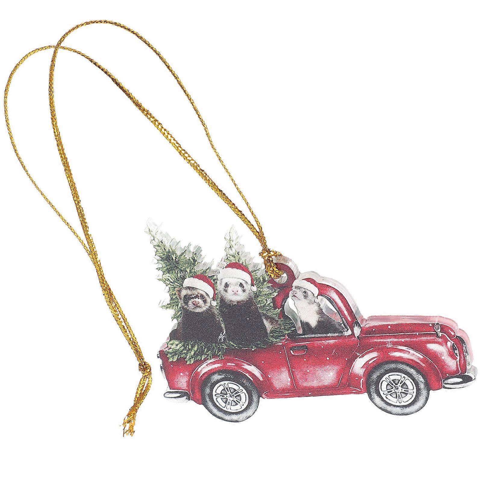 Showcase Display Xmas Car Pendant for Decoration 5Pcs Multi Color