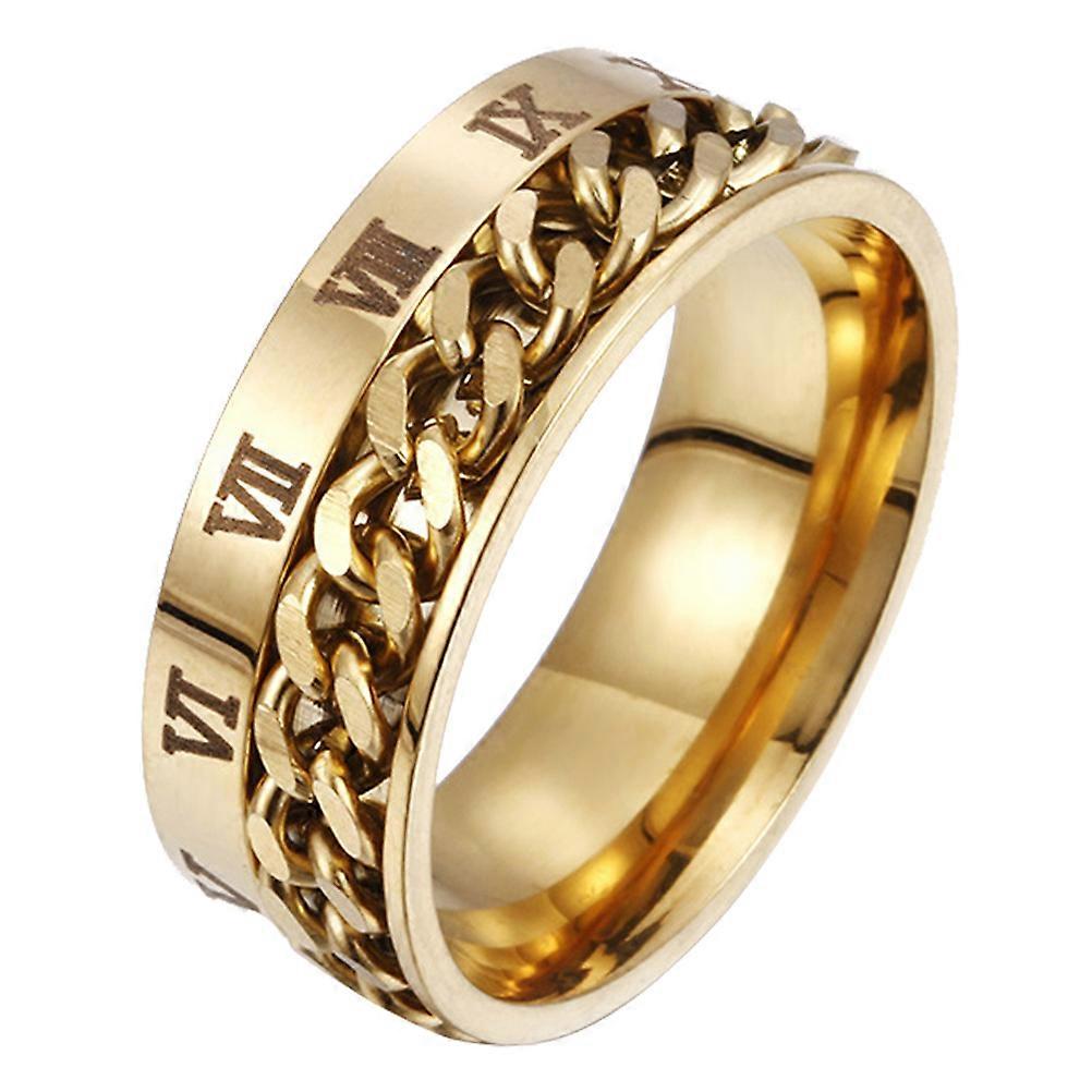 Roman Numerals Ring for Decoration Titanium Steel Rotatable Ring 3Pcs