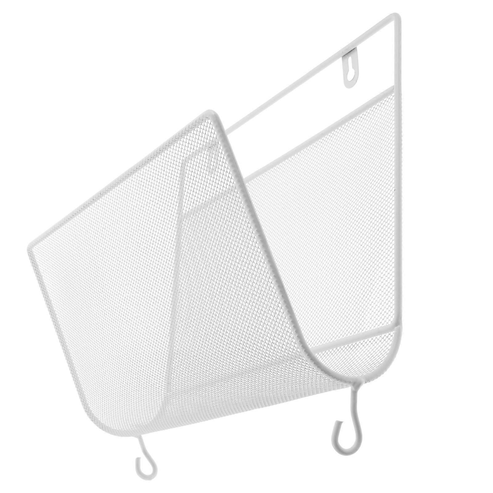 Classic Appearance Wall File Organizer For Home Use In White For Efficient Book Organization 1Pack