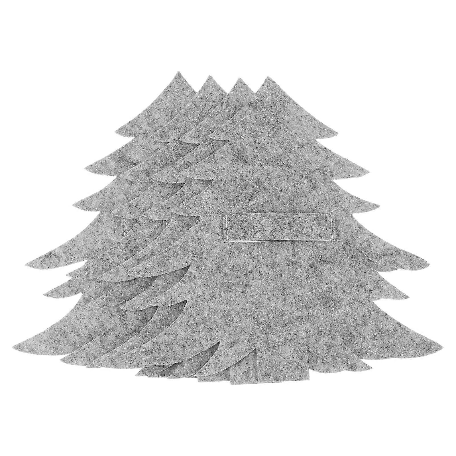Dinning Table Decors for Fork Cutter Covers 8Pcs Grey Xmas Tree Holder Set