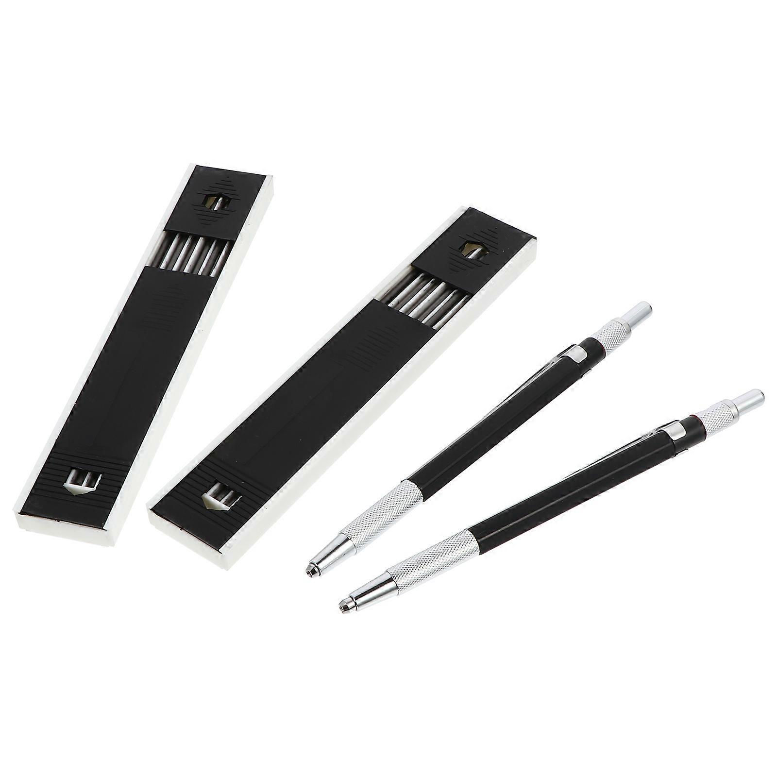 Mechanical Pencil for Drawing Black 4Sets Automatic Lead Carpenters Use