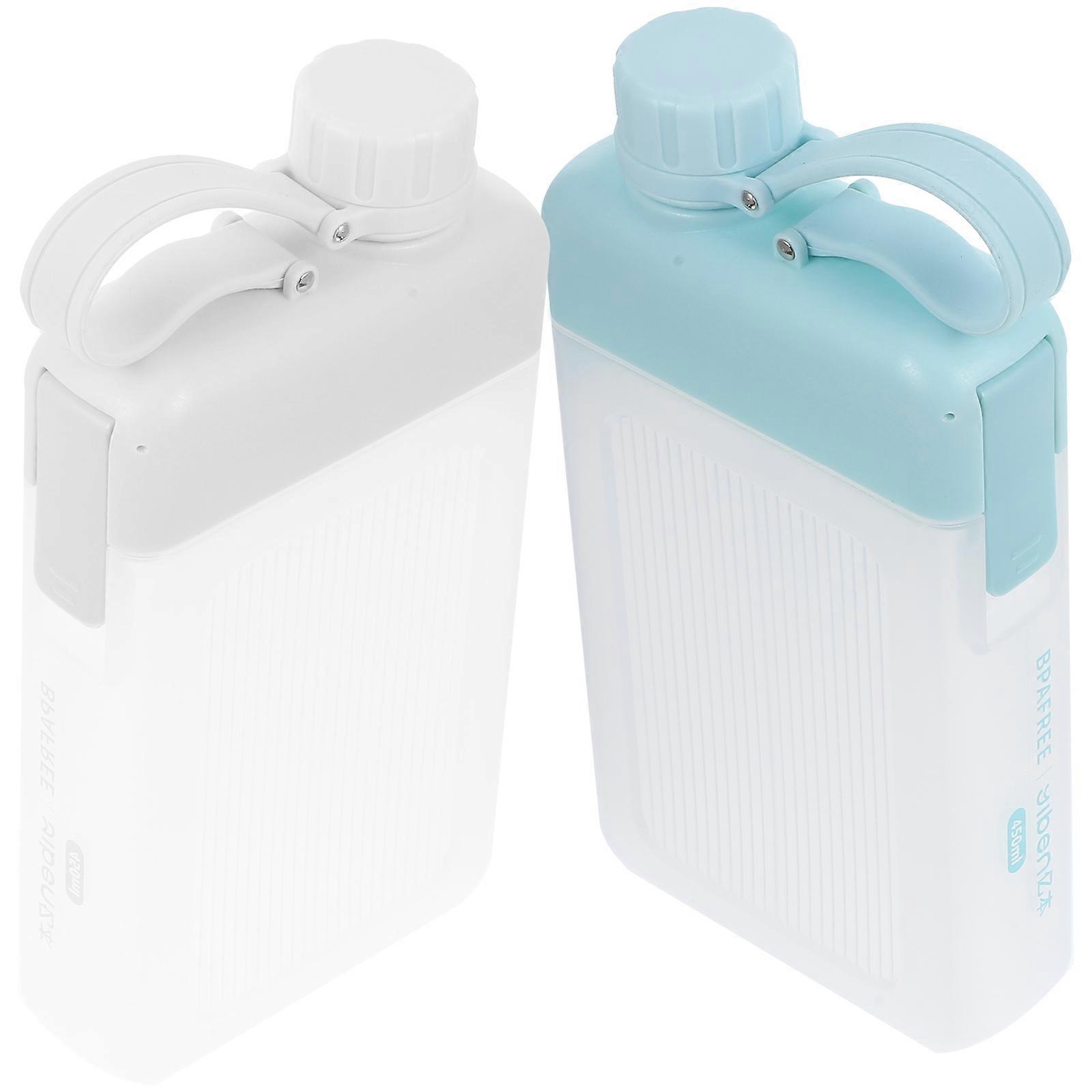 Flat Water Bottle 4Pcs Portable Hydration Containers For Outdoor Sports Assorted Color Easy Cleaning Large Capacity
