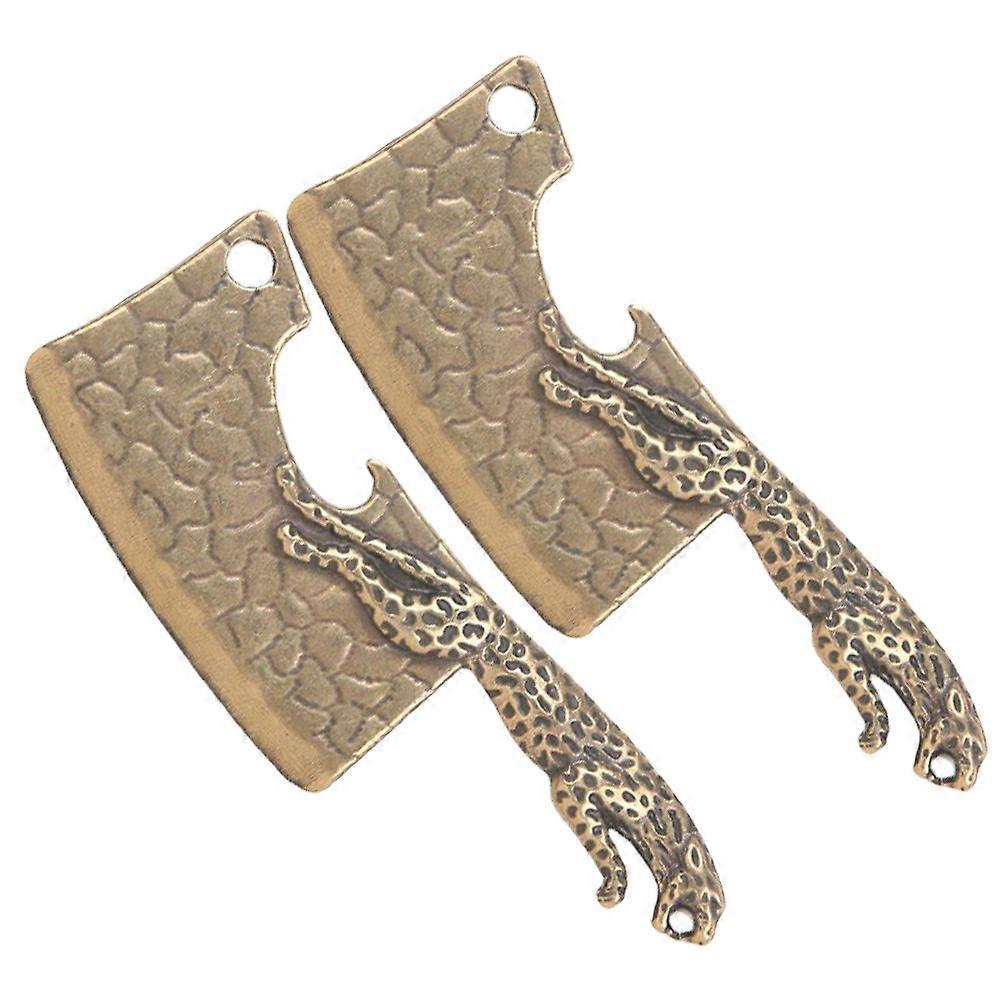 Golden Brass Leopard Charms for Key Chain DIY Use 6Pcs Set