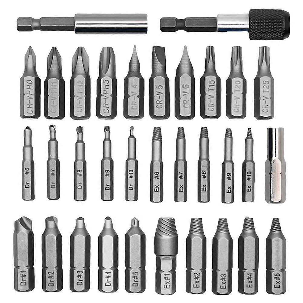 Damaged Screw Extractor Tool Set for Repairing Use 33 Pieces with Bits