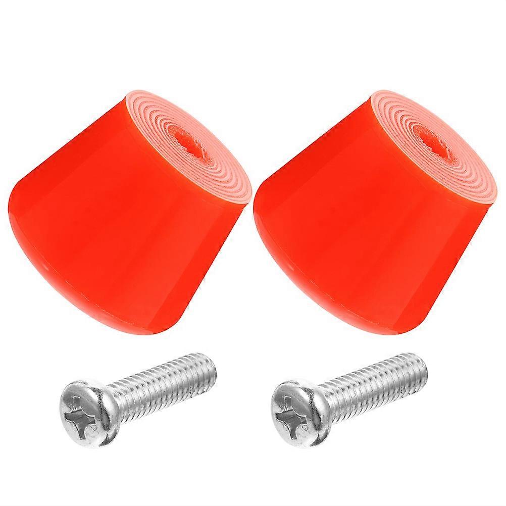 Red Roller Skates Brake Pad for Outdoor Skating 2Sets Durable PU Material