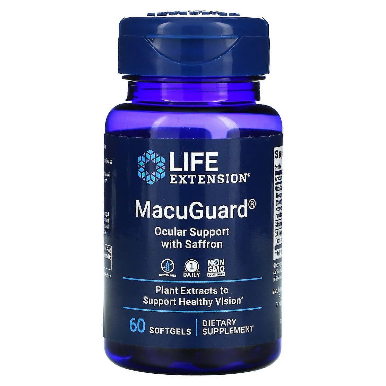 Life Extension, MacuGuard, Ocular Support with Saffron, 60 Softgels