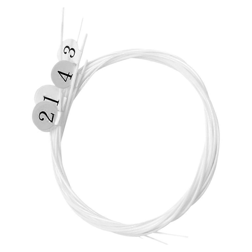 White Nylon Ukulele String Part for Musical Instrument 4Pcs Set
