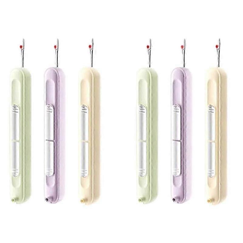 6Pcs Plug-in Needle Threader, Upgraded Needle Threader Seam Ripper Tool for Hand Sewing Knitting Cra