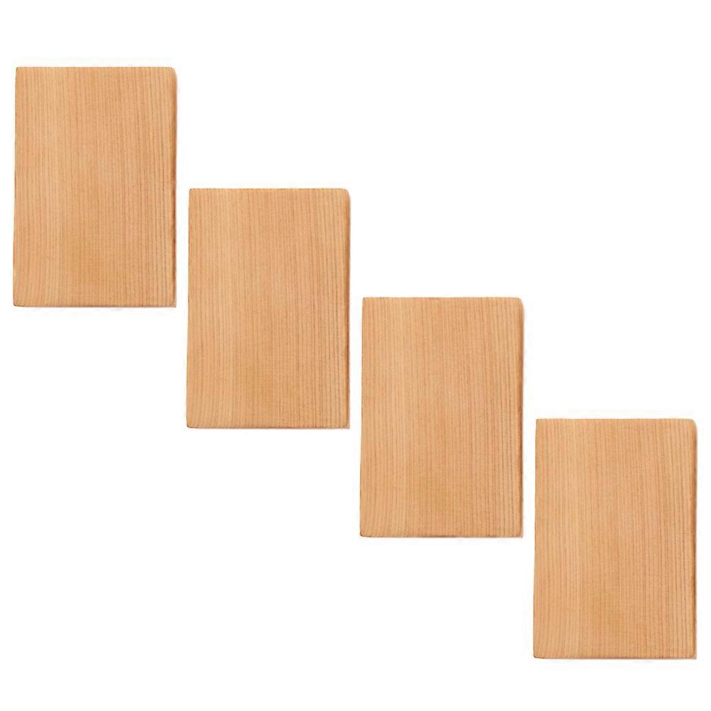 Wood Blocks for Craft DIY 4Pcs Rectangular Natural Wooden Blocks