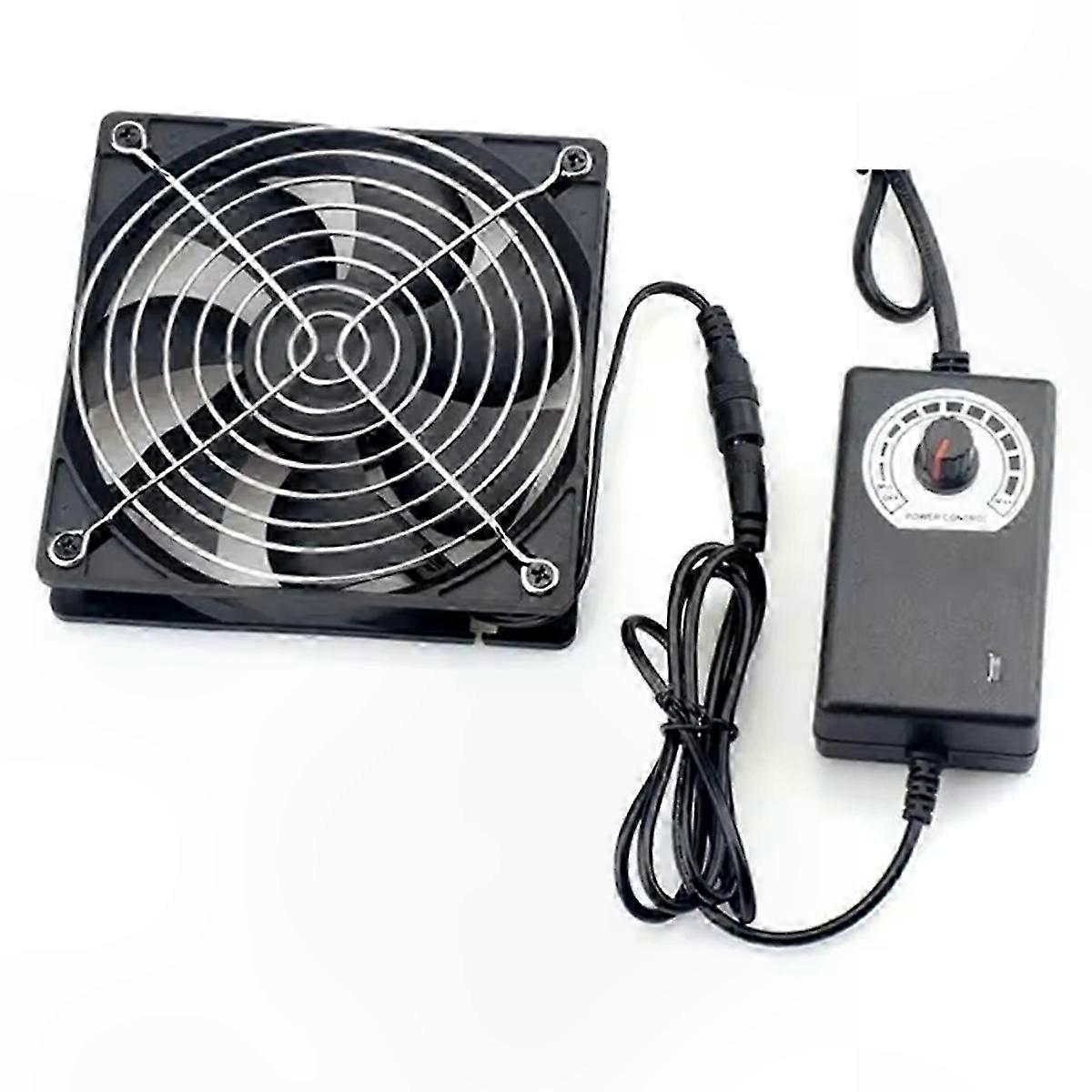 120mm High-Speed Cooling Fan with Controller for Workstation Chassis Radiator Server Cabinet 12V EU Plug