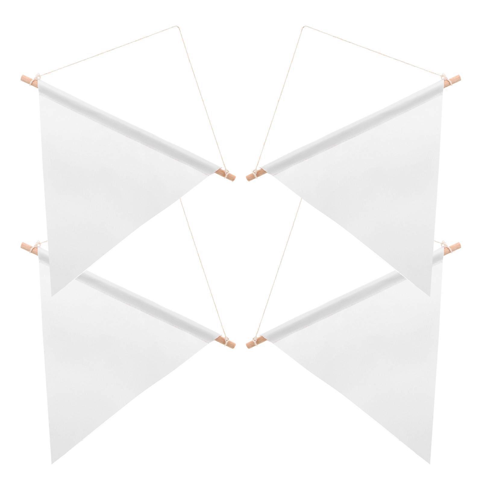 White Canvas Blank Flags Holiday Flags for Decoration 16Pcs DIY Set