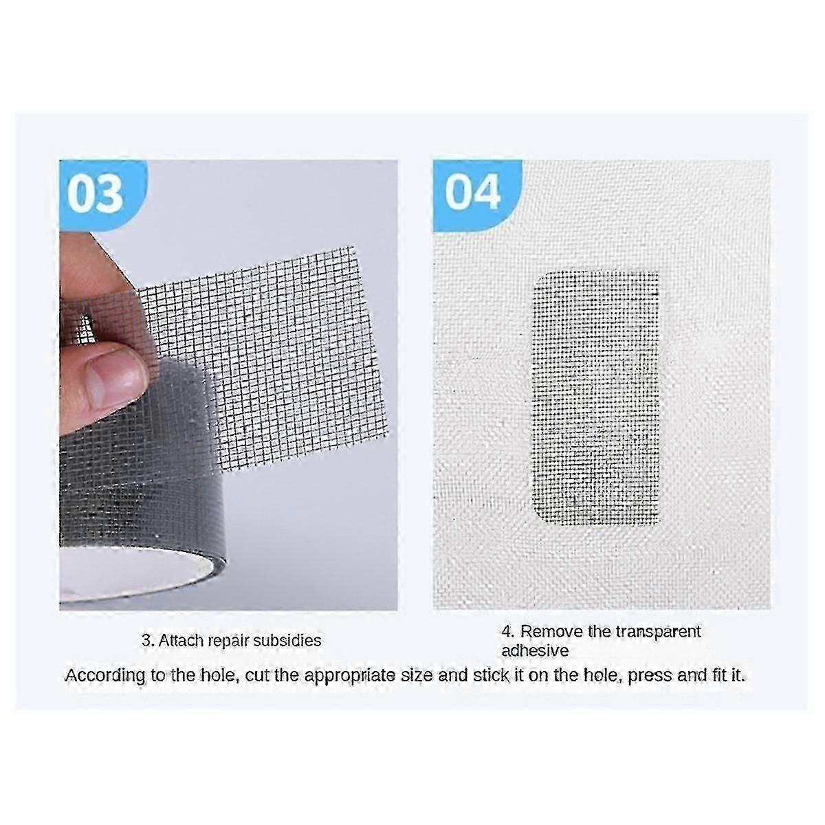 Window screen repair patch for torn mosquito nets, sticky