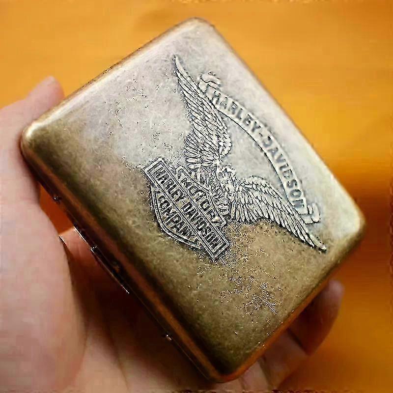 Cigarette Case 20 Pcs Portable Ultra-Thin Creative Anti-Pressure Men's Retro Cigarette Boxes Portable High-End Cigarette Boxes Cigarette Set miao8