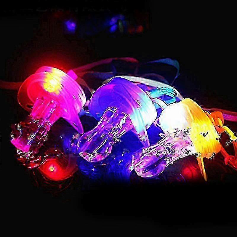 25-26 4 Pcs Flashing Whistle Baby Pacifier Led Glowing Whistle Party Atmosphere Cheering Props For Concert Events (random Color)