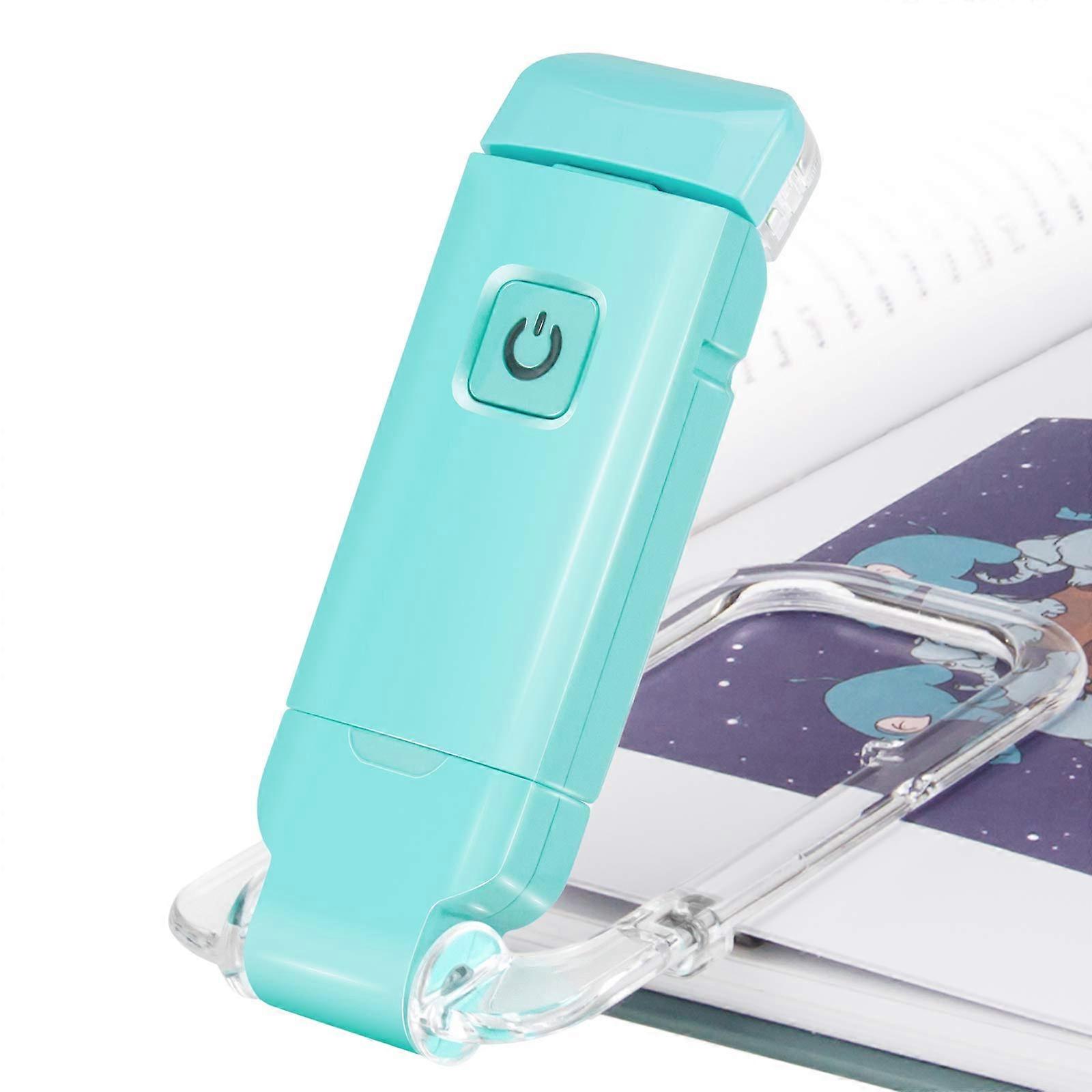 LED Book Lights ClipOn Rechargeable Reading Light for Bed, Dimmable with 2 Brightness Settings, Soft Eye Care, Blue