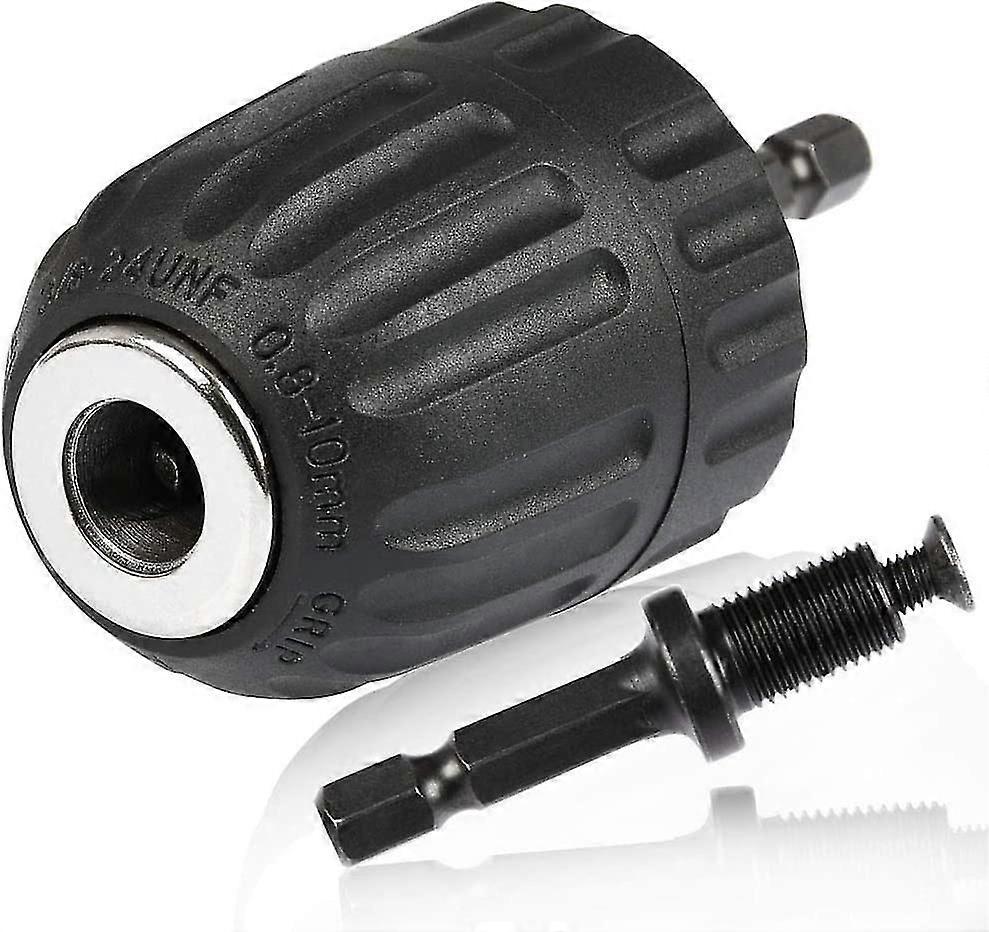 0.8 10mm Keyless Chuck, 3/8" 24unf Keyless Chuck, Keyless Drill Chuck Holder Hex Shank Chuck With Hex Soc