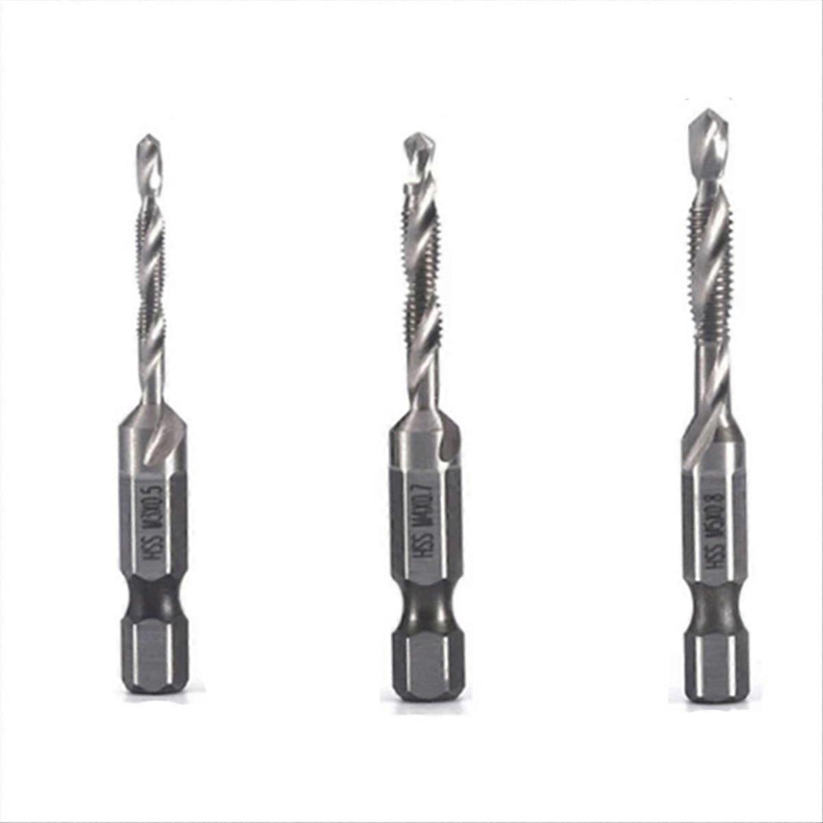 3Pcs M3 M4 M5 4341 Titanium Plated Composite Tap Drill