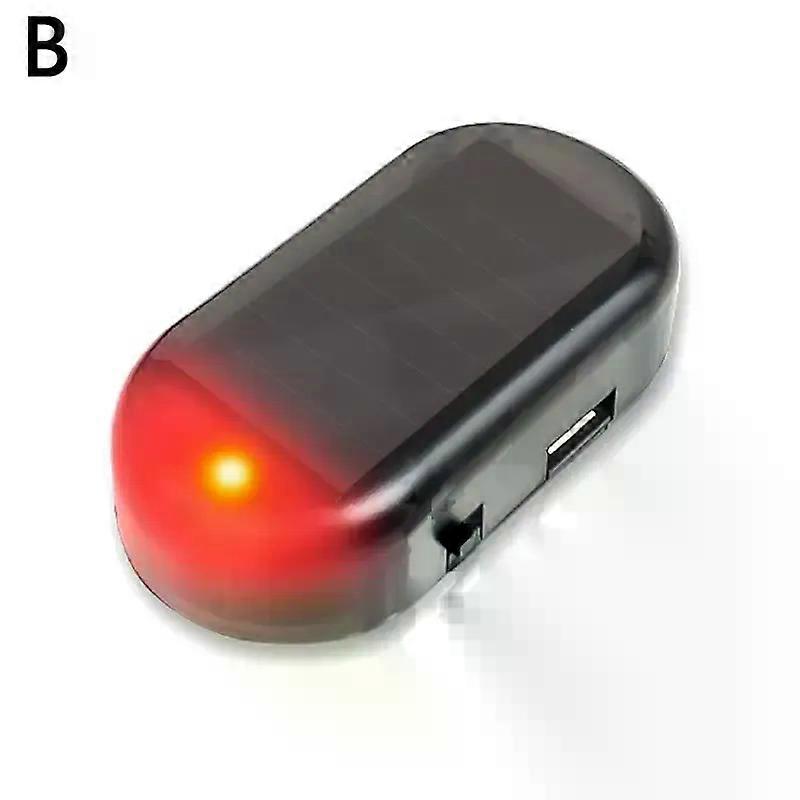 Mini LED Solar Car Warning Light Night Safety Simulation Alarm Wireless Anti-theft Warning Light Flashing False Alarm Light