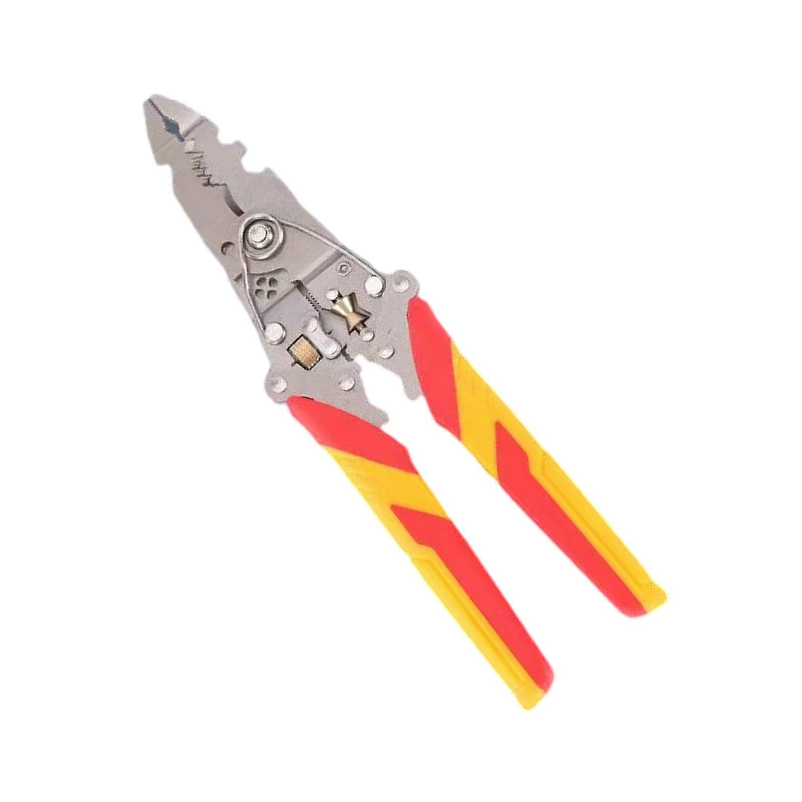 Ergonomically 15 in 1 Foldable Wire Stripper Pliers with Adjustable Wheel for DIY Projects and Electrical Installations Multicolor