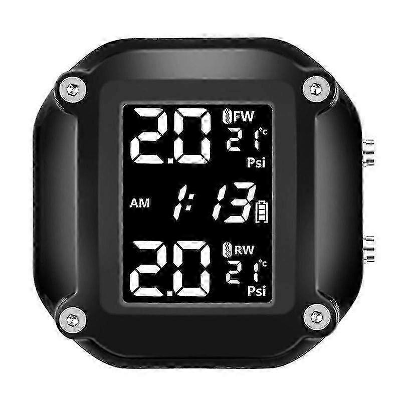 Luxora New Motorcycle Tpms Engine Tire Pressure Tire Temperature Monitoring Alarm System With 2 External Sensors Usbcharging Motos