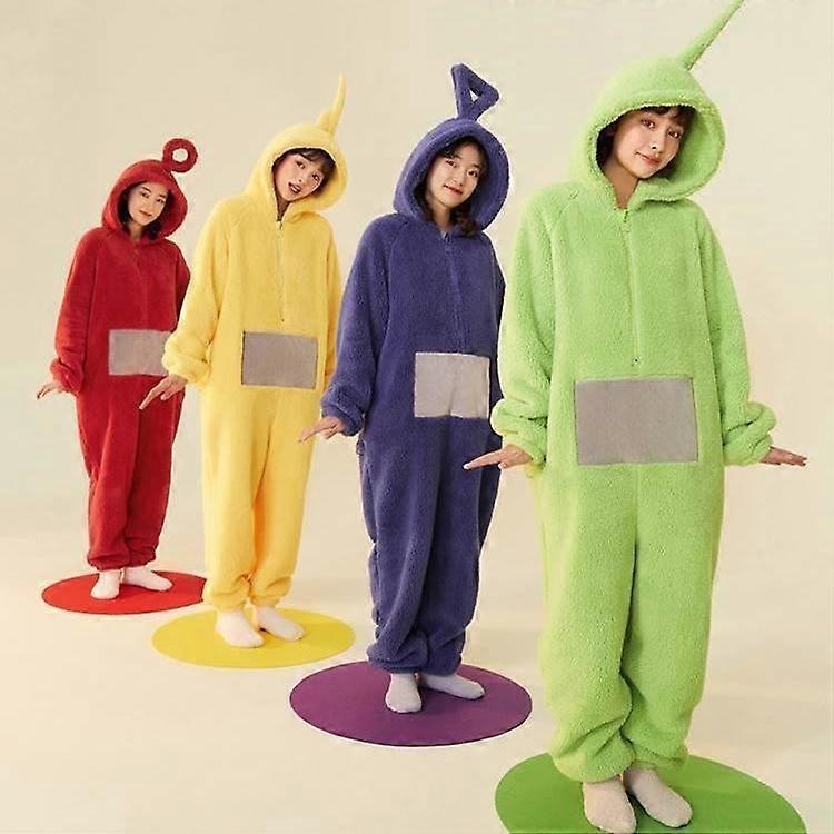 Cartoon Onesie Pajamas, Couple Thickened Home Wear, Animal Coral Fleece, Little Monsters, Teletubbies, Suitable for Outerwear