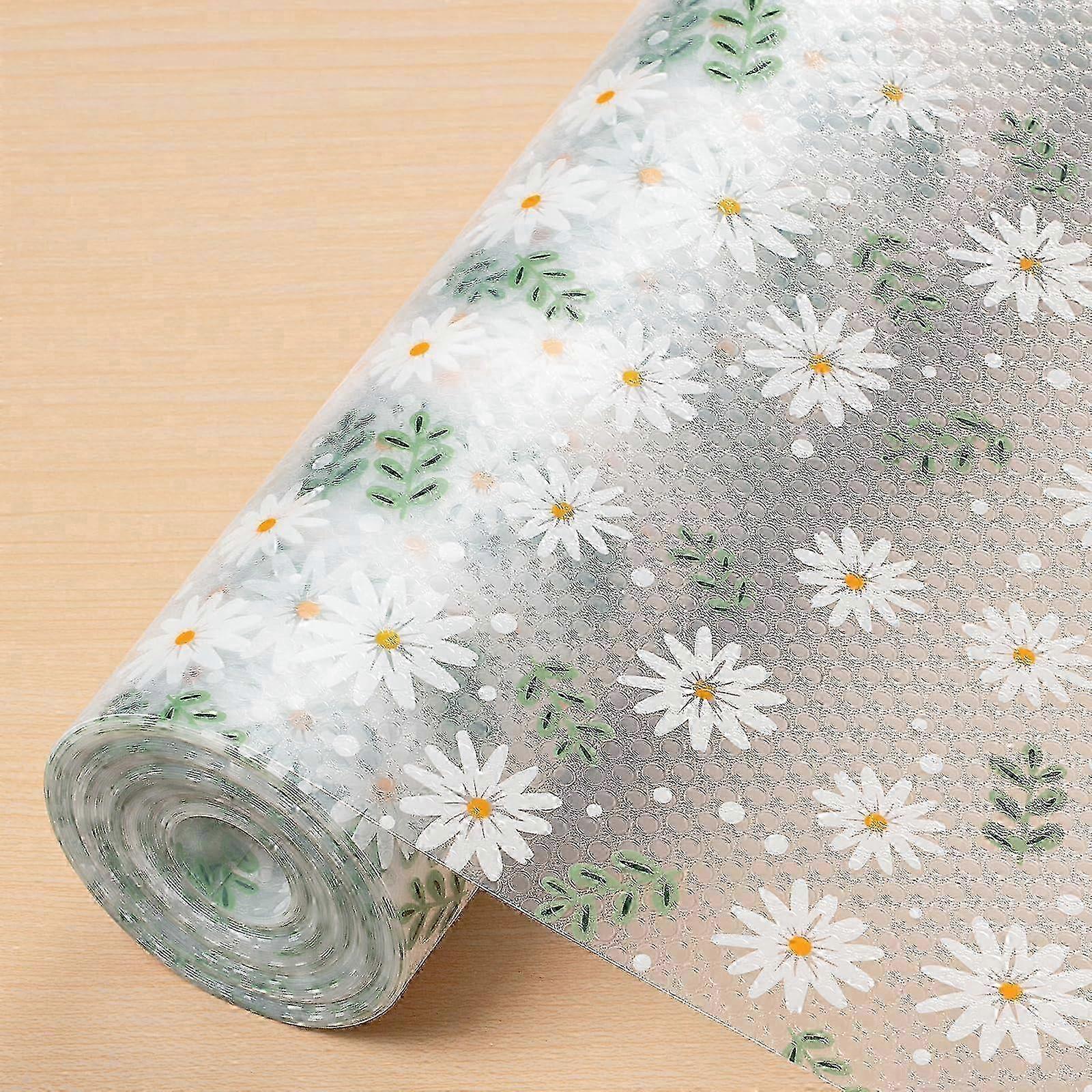 1 Roll Non-Slip Cabinet Drawer Shelf Liners Waterproof Refrigerator Liner Cuttable Washable Drawer Liners for Kitchen Cabinet