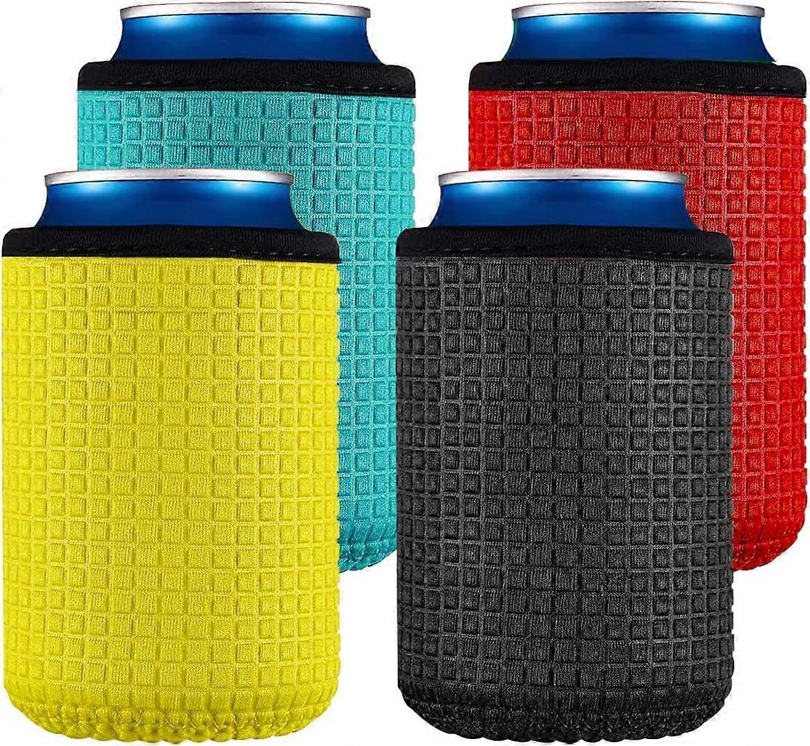 Can cooler, insulated can holder, anti-slip can cooler, neoprene cooler, beverage cooler, for beer, cola, etc. (random color)