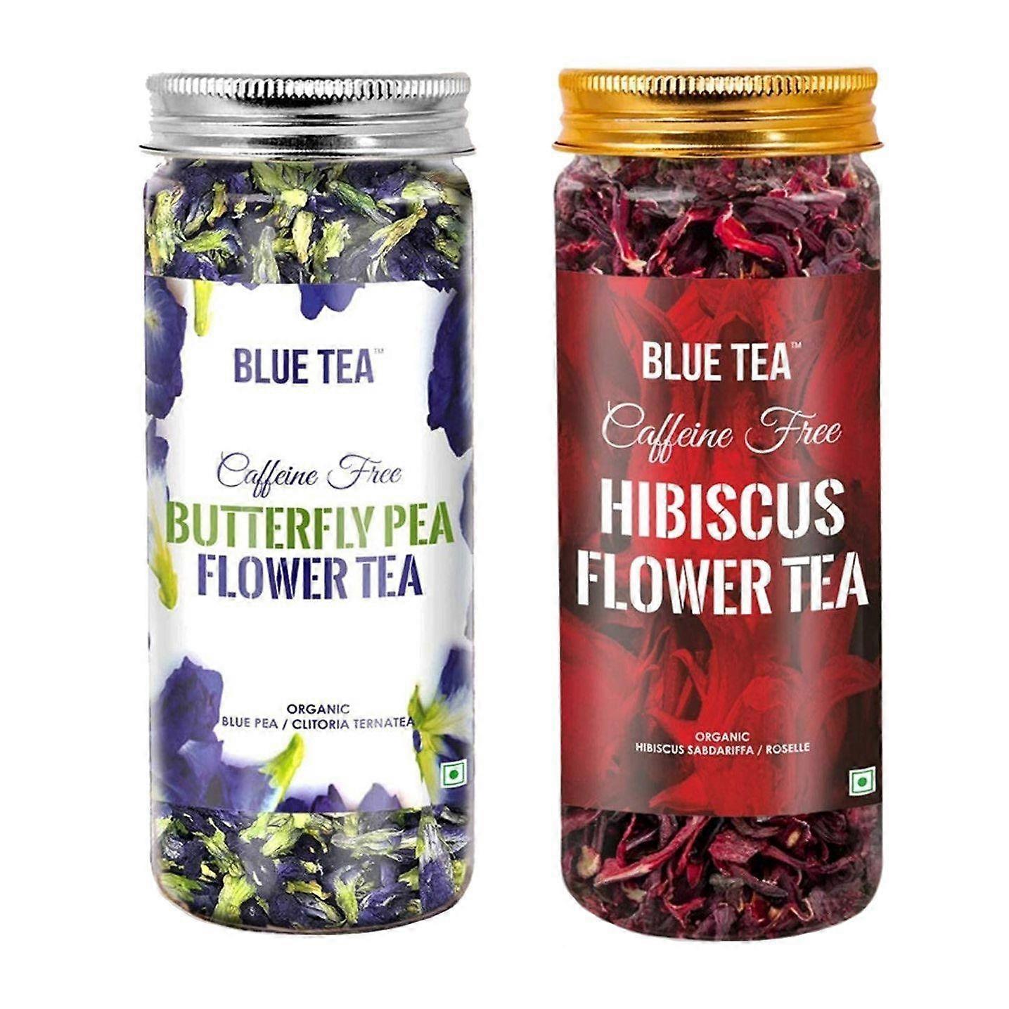Набор чая из цветков Клитории и Гибискуса (75 г), Butterfly Pea Flower & Hibiscus Flower Tea Set,  Blue Tea