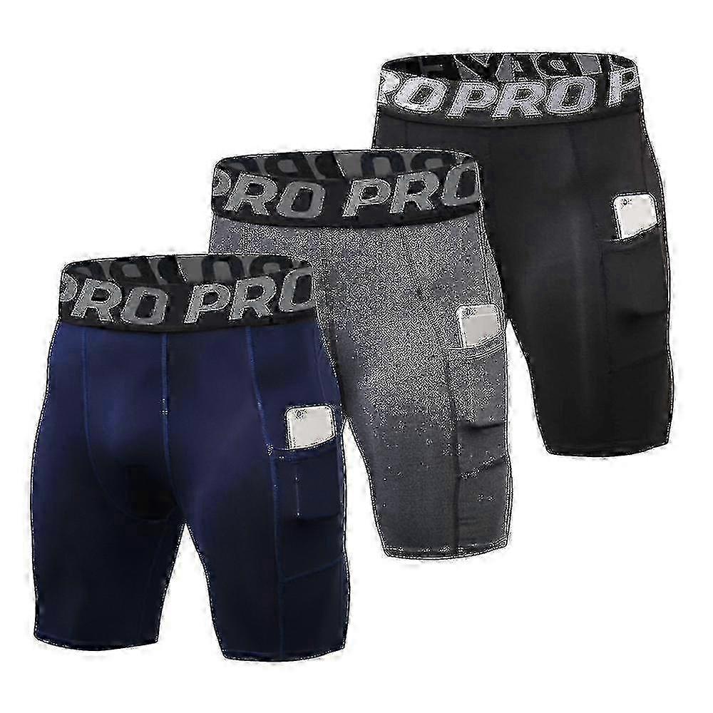 3 حزمة شورت ضغط رجالي-DF