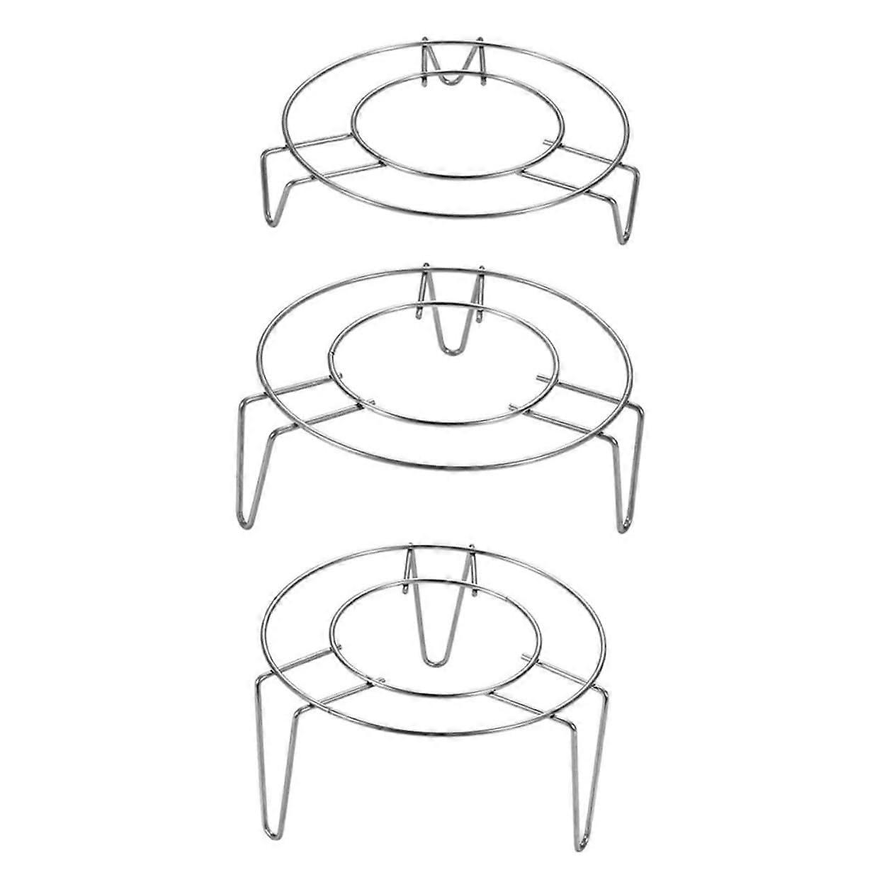3pcs Stainless Steel Steaming Rack Set Thickened Stand for Fish Dumplings Vegetables Cooking