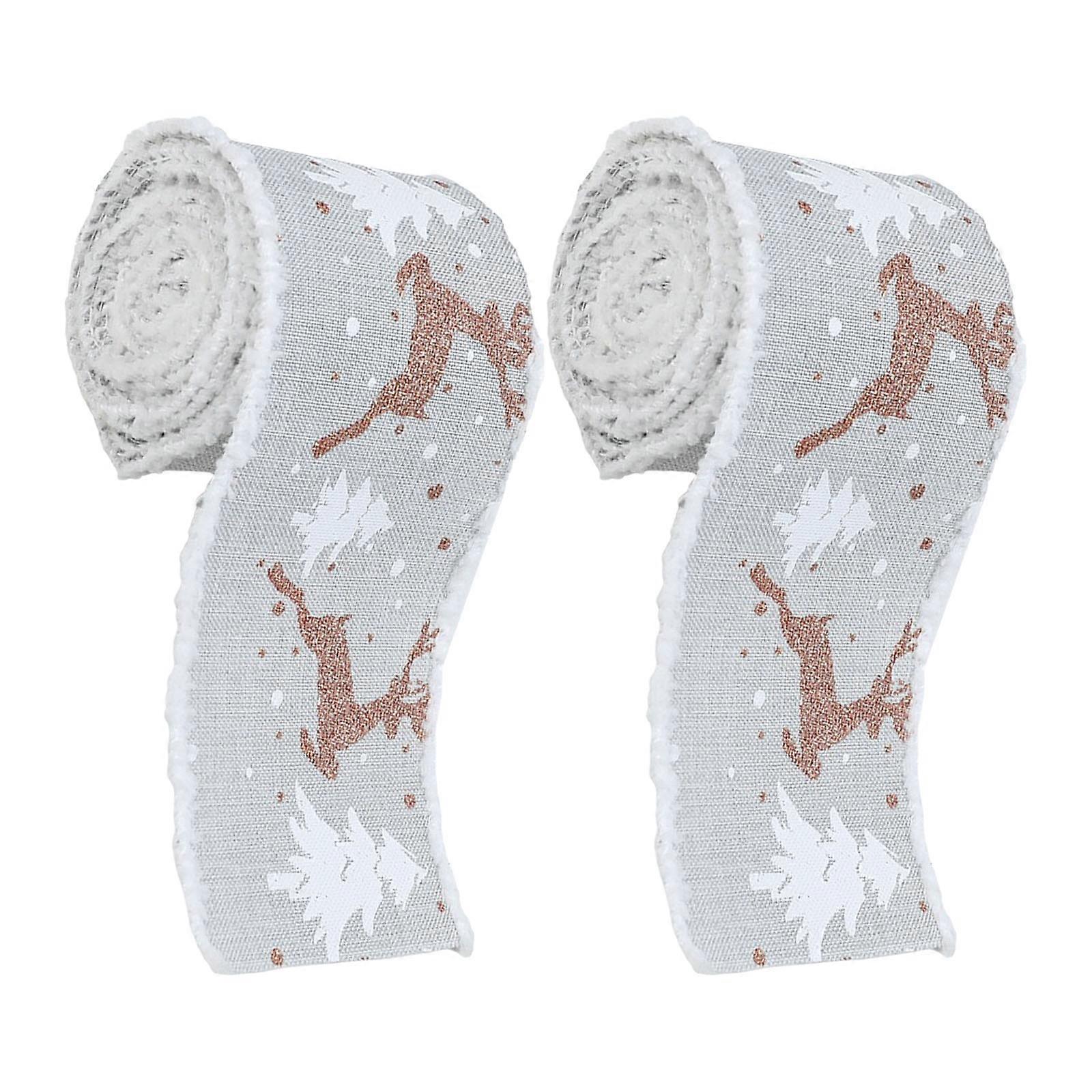 Elegant Festival Ribbon Roll With Antler Pattern Versatile For Holiday Parties Birthday Event And Crafts Multicolor