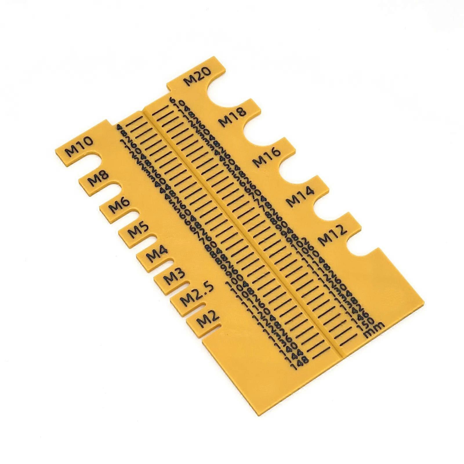 Ergonomic Design Easy To Use Screw Size Gauge Ruler For Industrial Accurate 150mm Length Measurement In Various Industry  Yellow