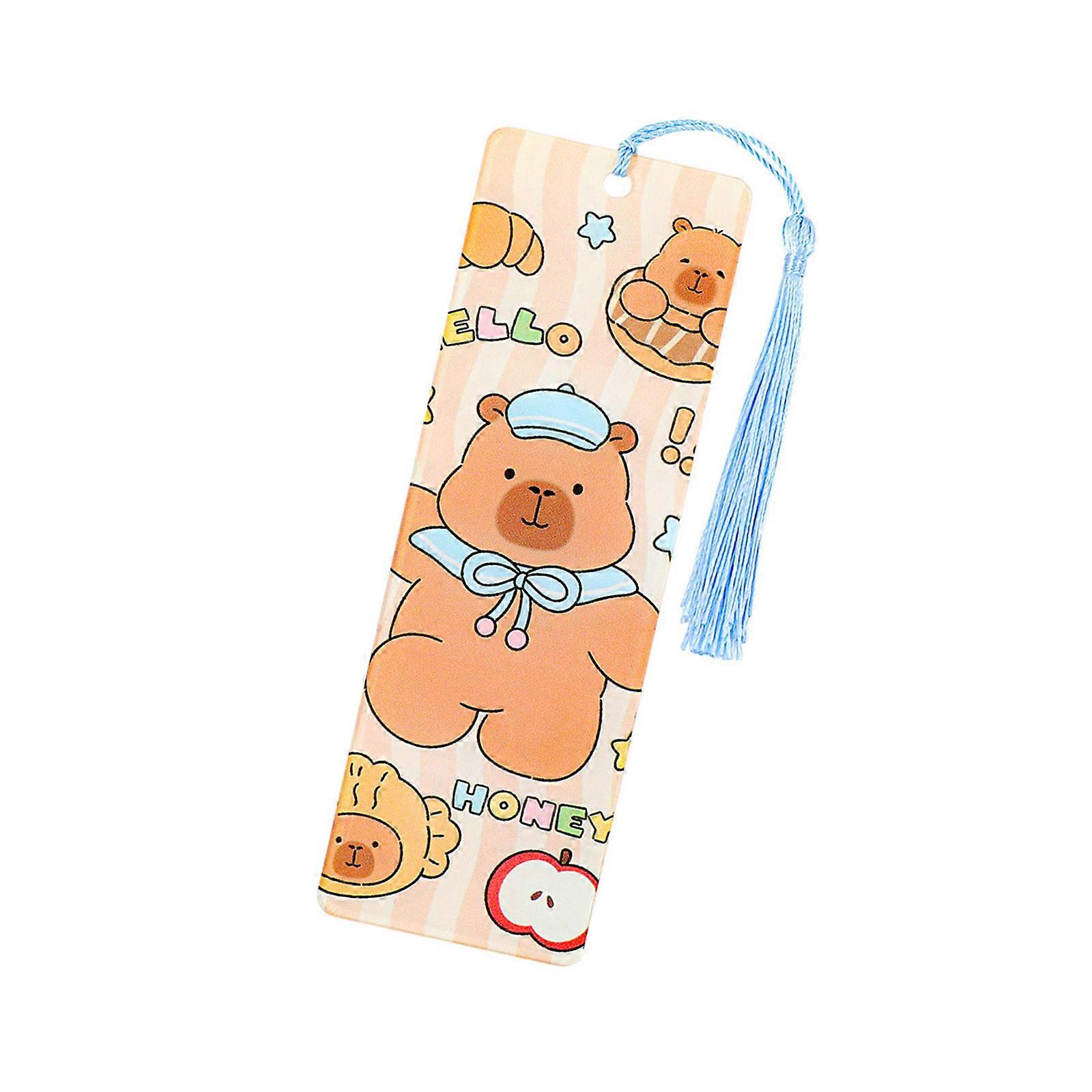 Cartoon Capybara Bookmarks with Tassels Acrylic Page Markers Lovely Bookmarks Reading Bookmarks Creative Bookmarks Multicolor