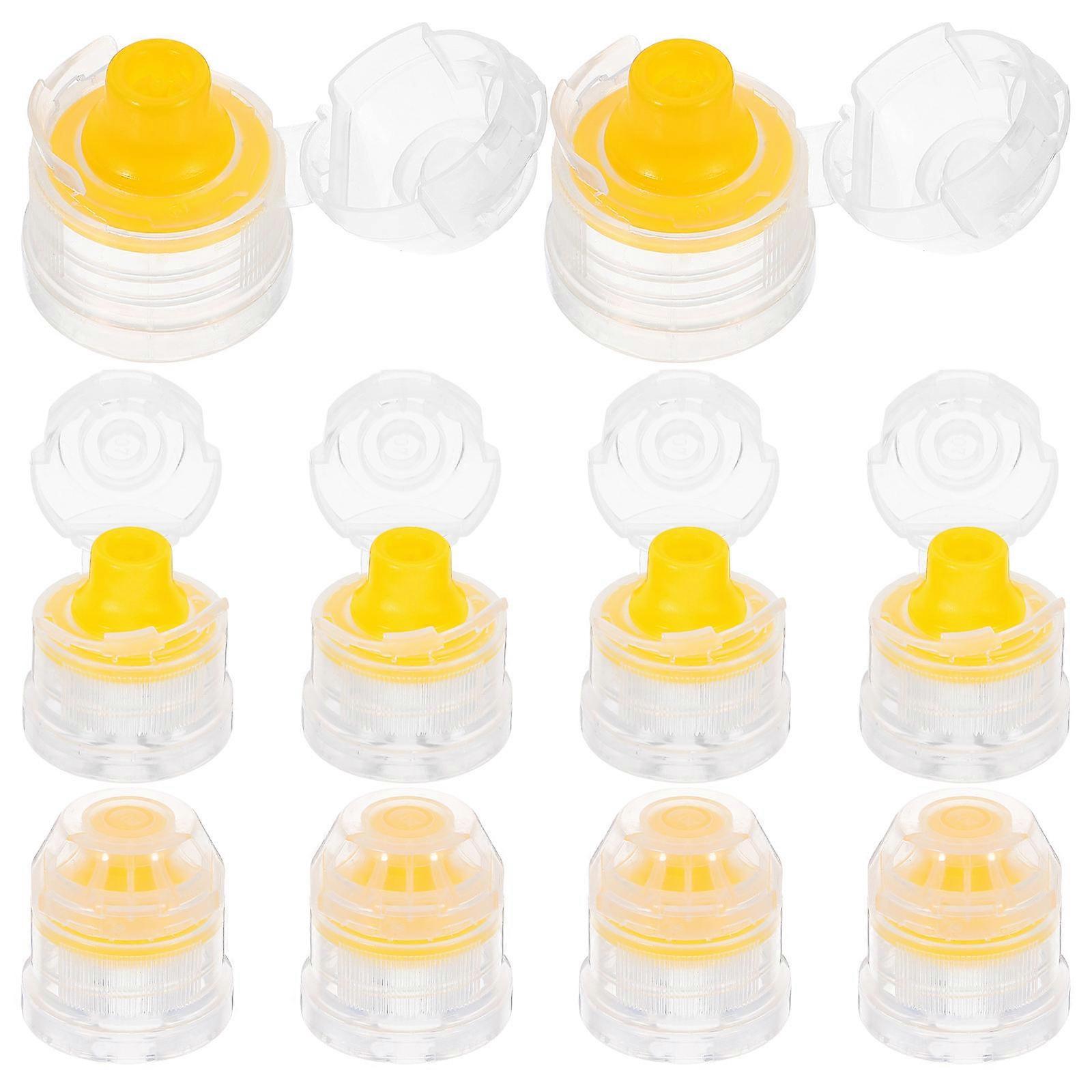 Plastic Silicone Push Pull Caps for Sports Water Bottles Replacement 10Pcs