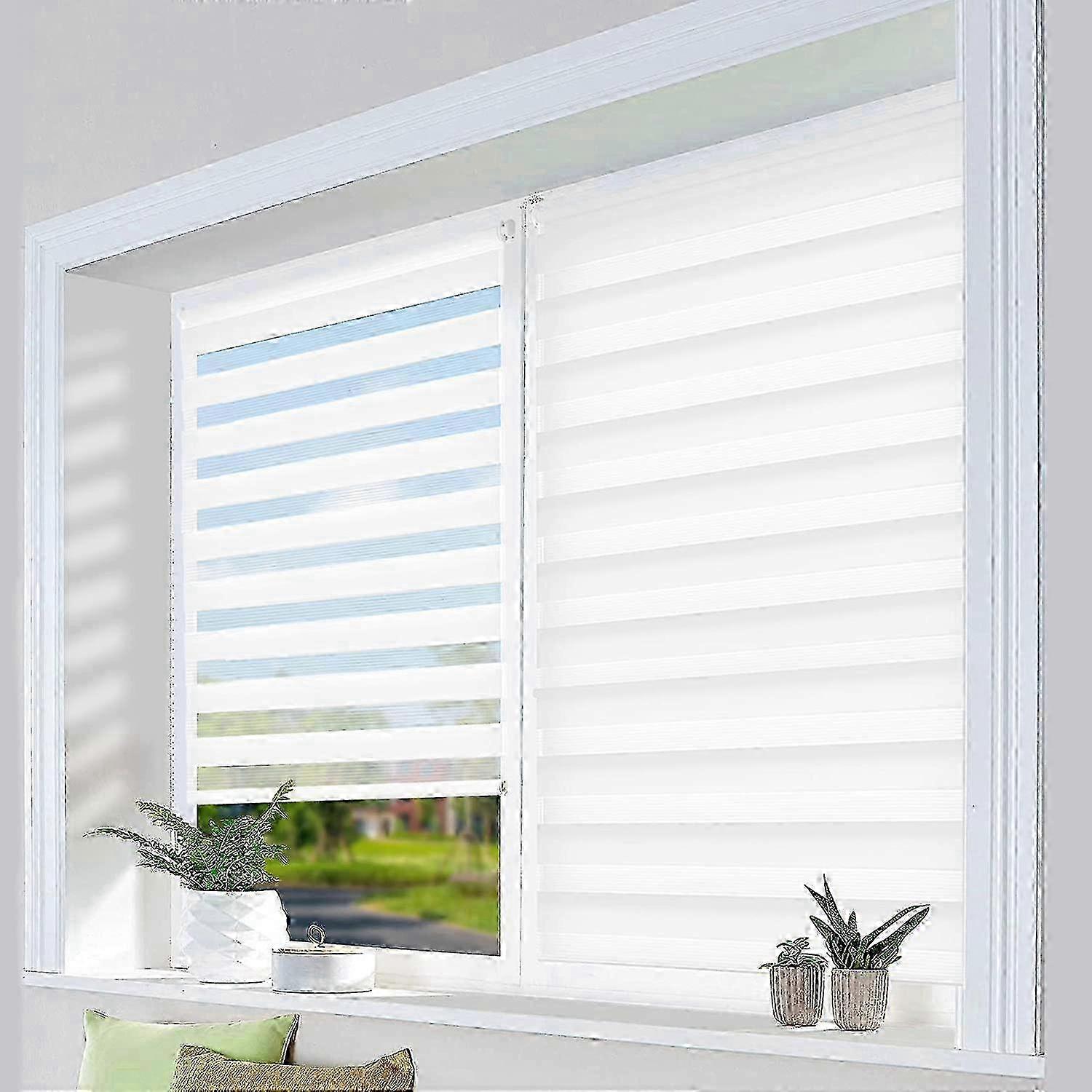 Double roller blind without drilling Duo roller blinds for windows, white, 50x150cm