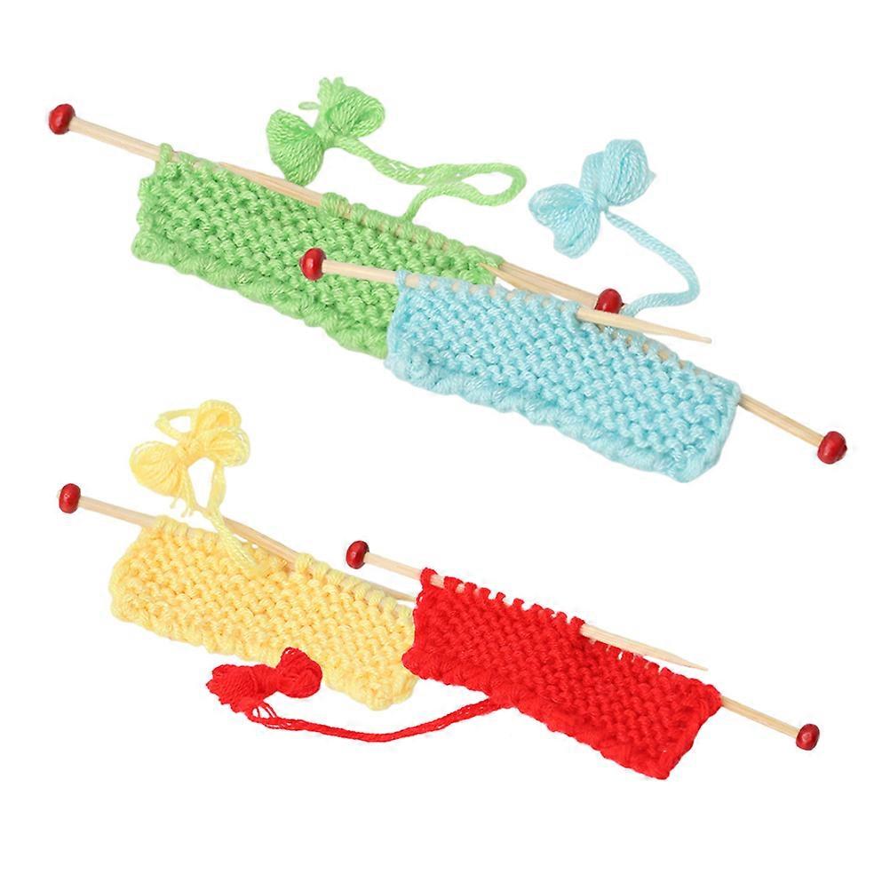 Simulation Knitted Sweater Props for Doll House Decoration 4Pcs Assorted Color