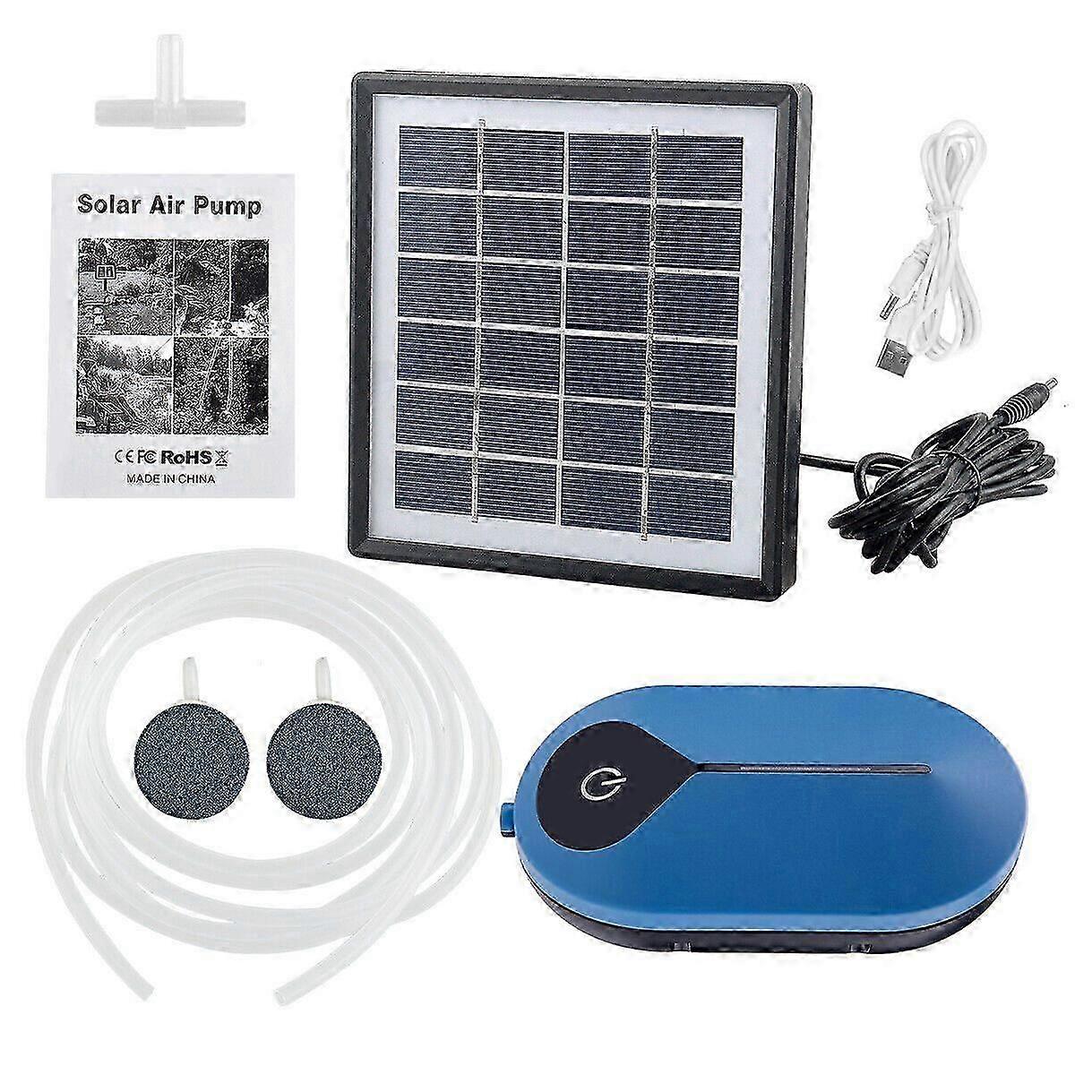 Solar Powered Oxygenator Air Stone Aerator Pond Water Oxygenator Oxygen Pump