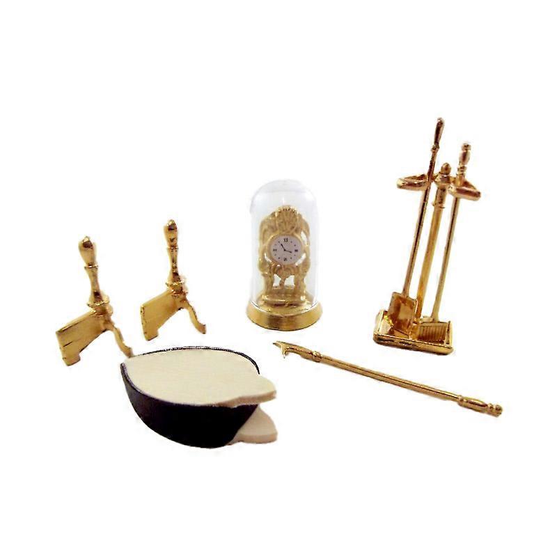 دمى البيت مصغرة Fireside زخرفة الفيكتوري الموقد الملحق مجموعة
