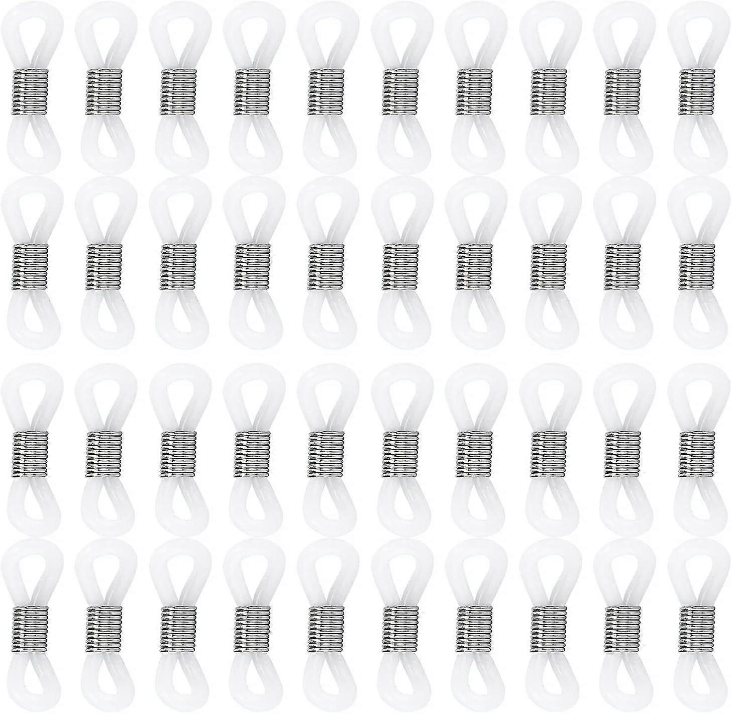 40pcs Eyeglass Chain Ends, Adjustable Eyeglass Chain Loop Holder Silicone