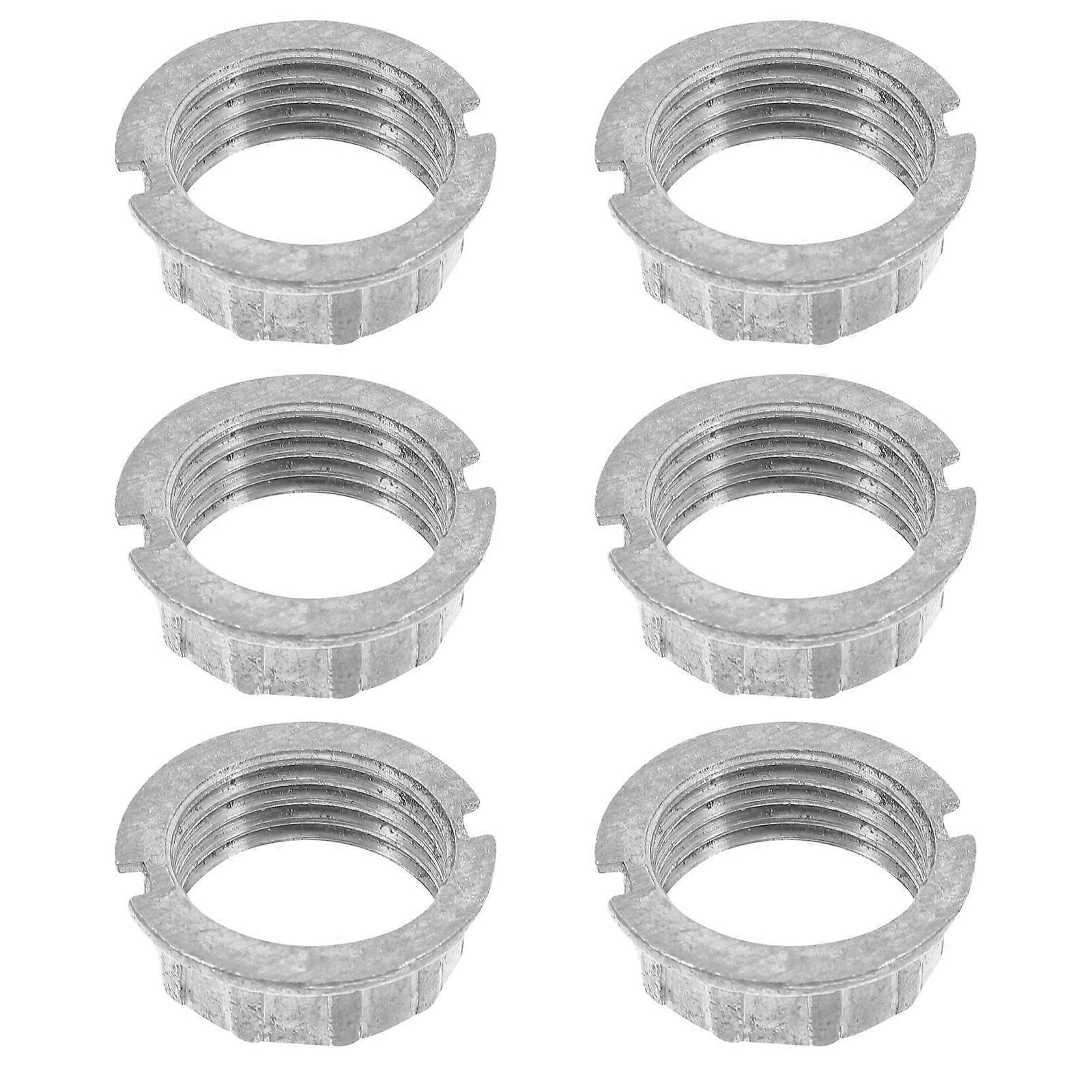 Light Socket Shade Collar Rings Table Floor Lamp Outer Ring Prevent Loosening 6Pcs Silver Plastic Material